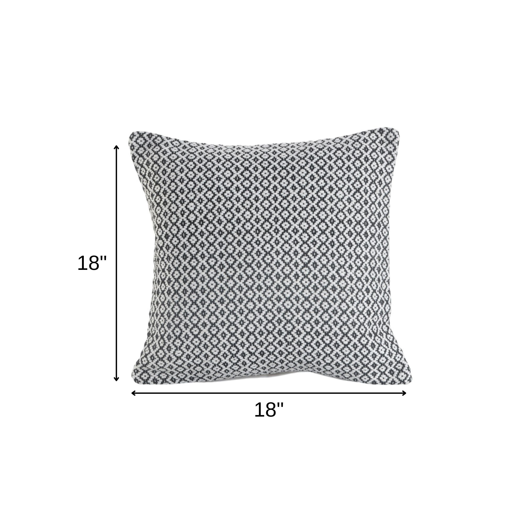 Set of Two Gray Chevron Cotton Throw Pillow
