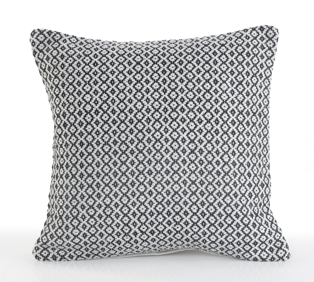 Set of Two Gray Chevron Cotton Throw Pillow