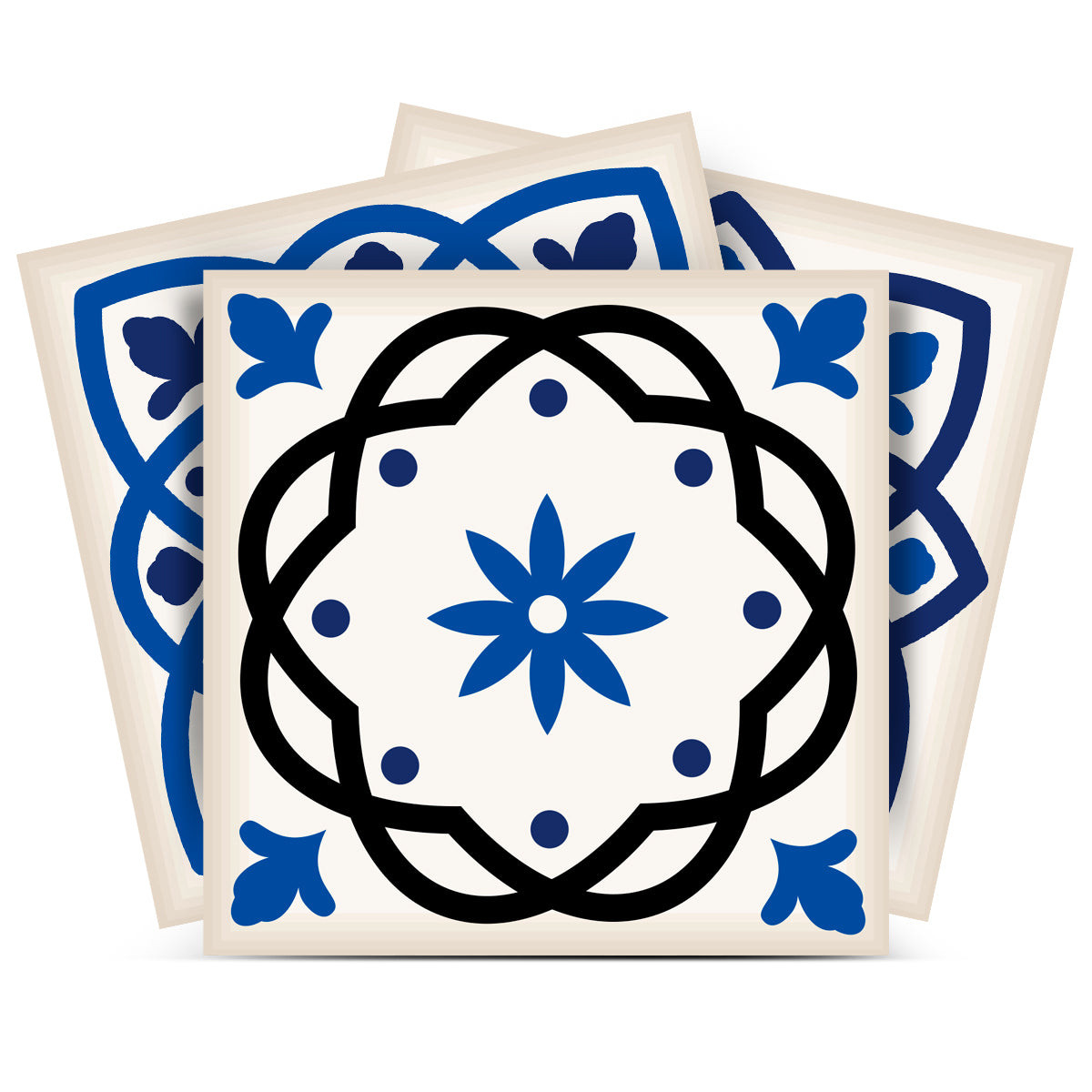 12" X 12" Blue and Aqua Pop Mosaic Peel and Stick Removable Tiles-556419-1