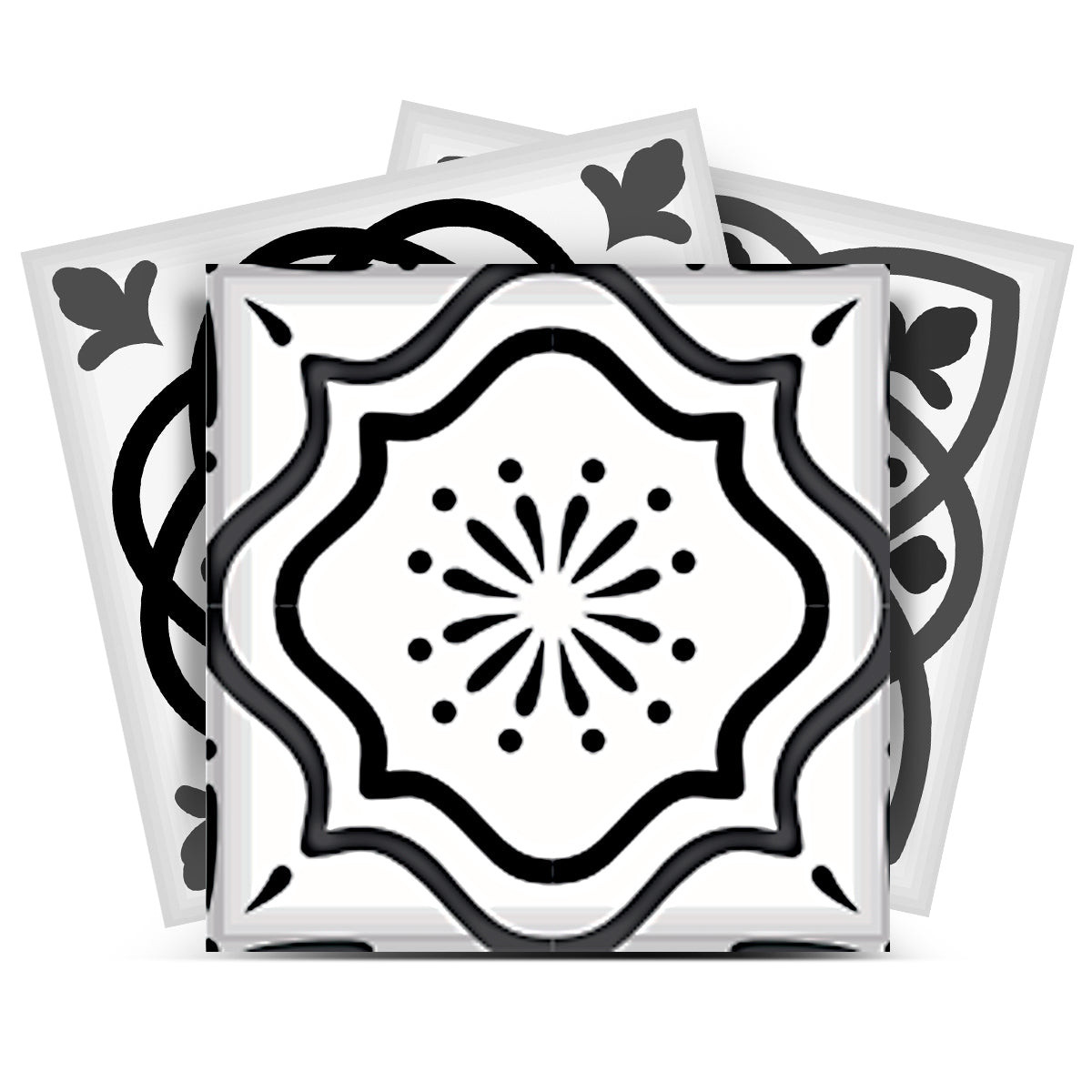 12" X 12" Shades of Grey Mosaic Peel and Stick Removable Tiles-556420-1