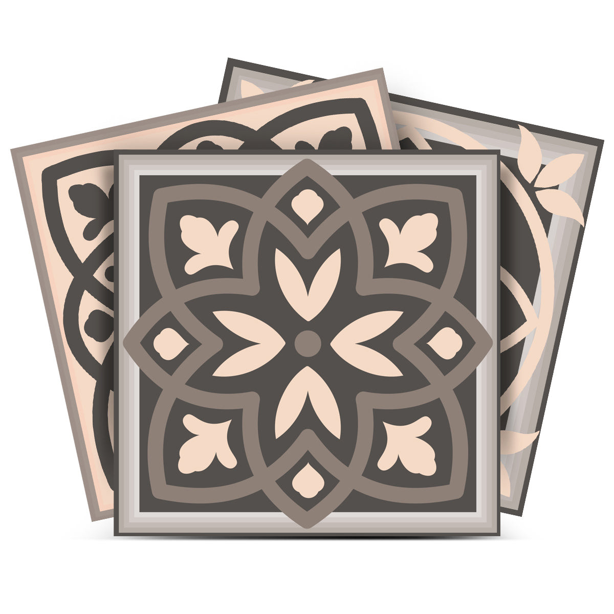 12" X 12" Espresso Brown Mosaic Peel and Stick Removable Tiles-556425-1