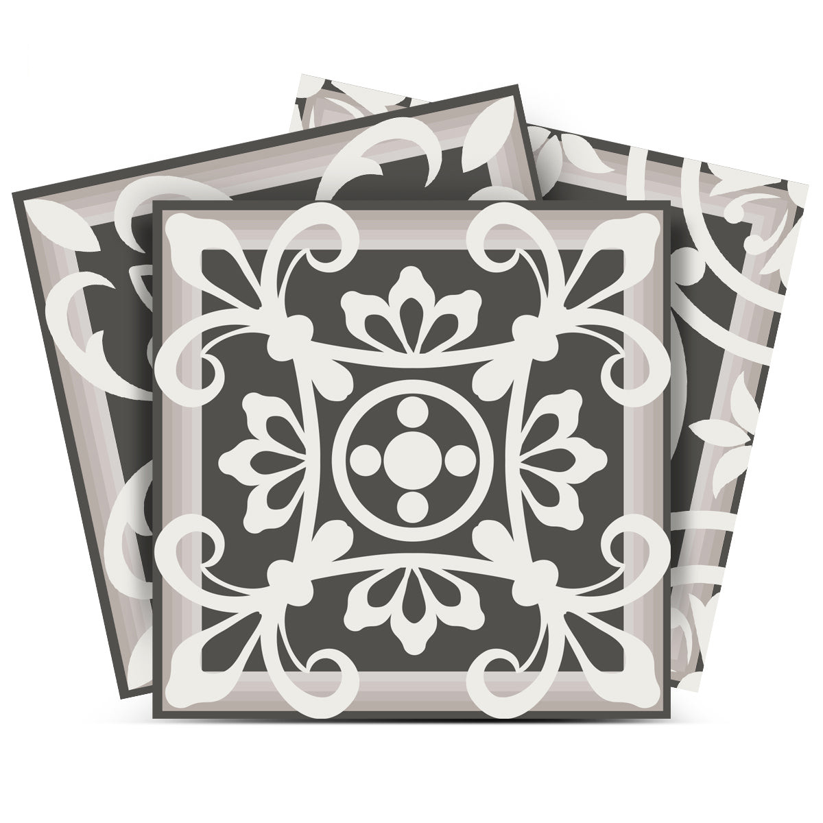 12" X 12" Wood Brown and White Mosaic Peel and Stick Removable Tiles-556429-1