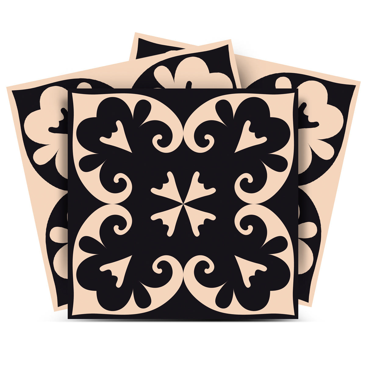 12" X 12" Brown and Black The Sheep Peel and Stick Removable Tiles-556436-1