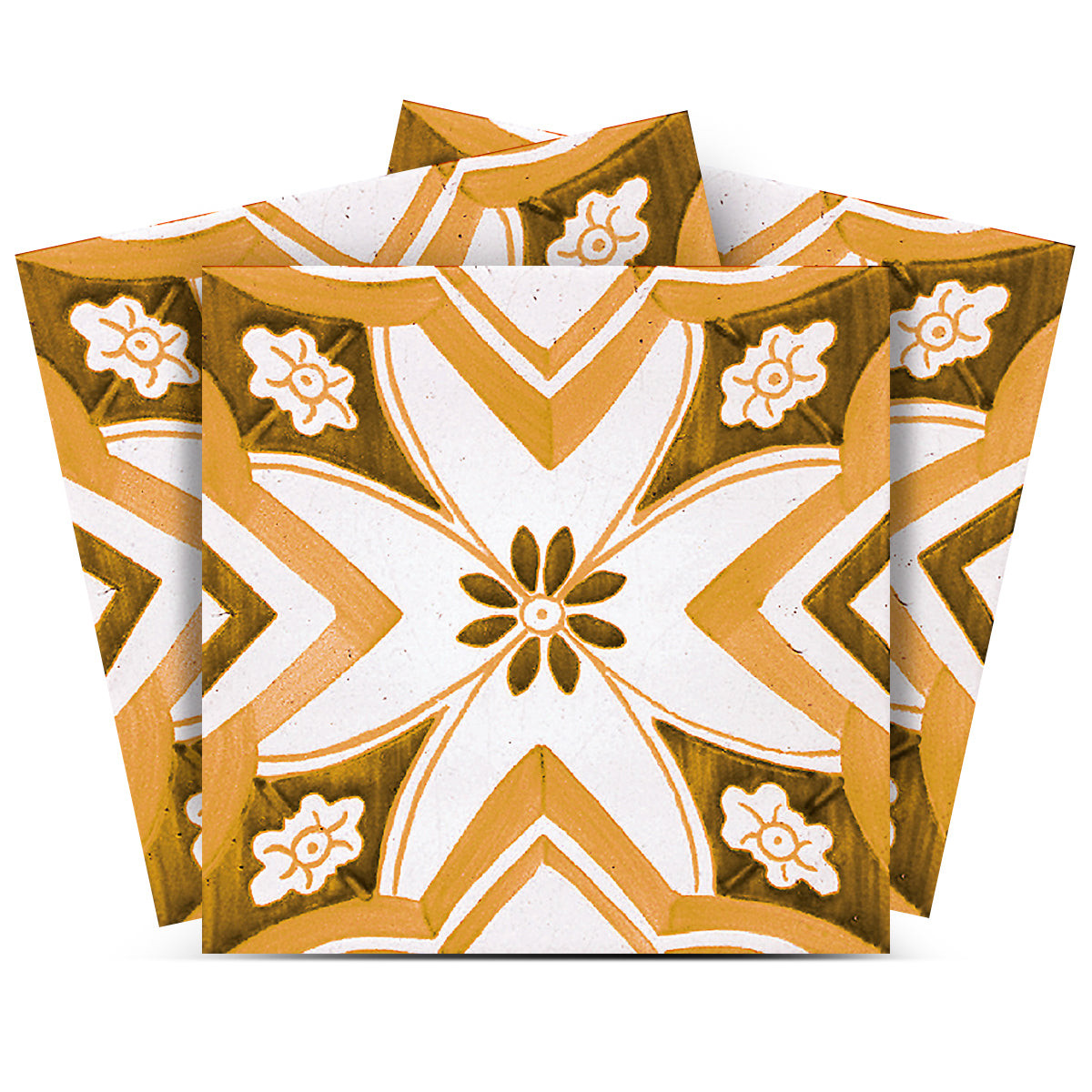 12" X 12" Brown and White Papaya Peel And Stick Removable Tiles-556447-1