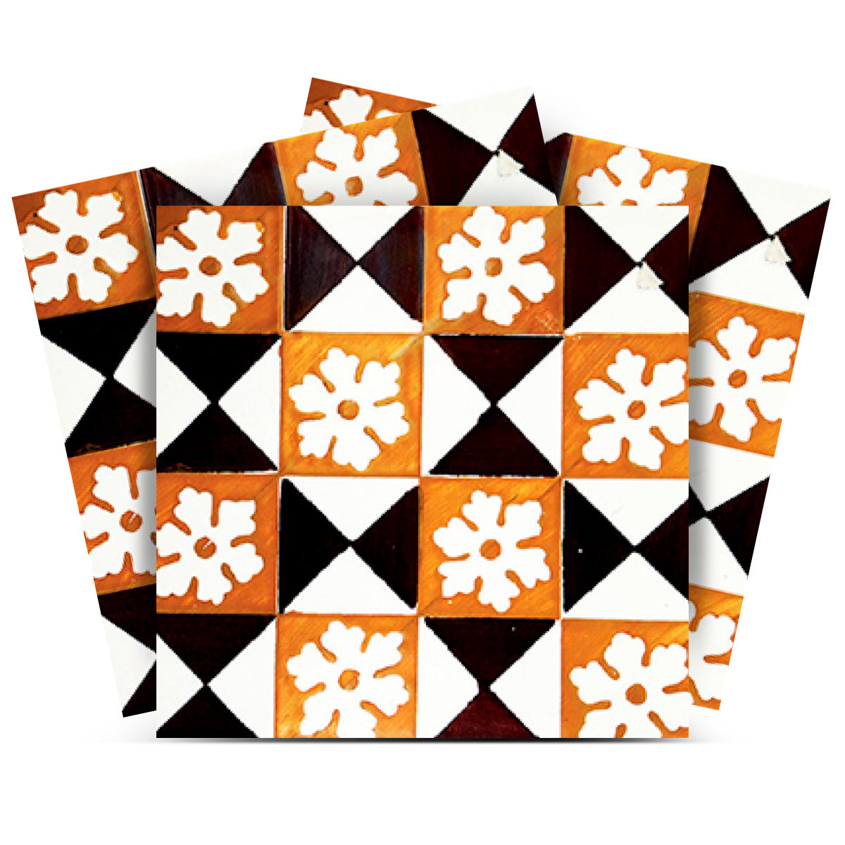 12" X 12" Mini Snowflakes And Squares Peel And Stick Removable Tiles-556448-1
