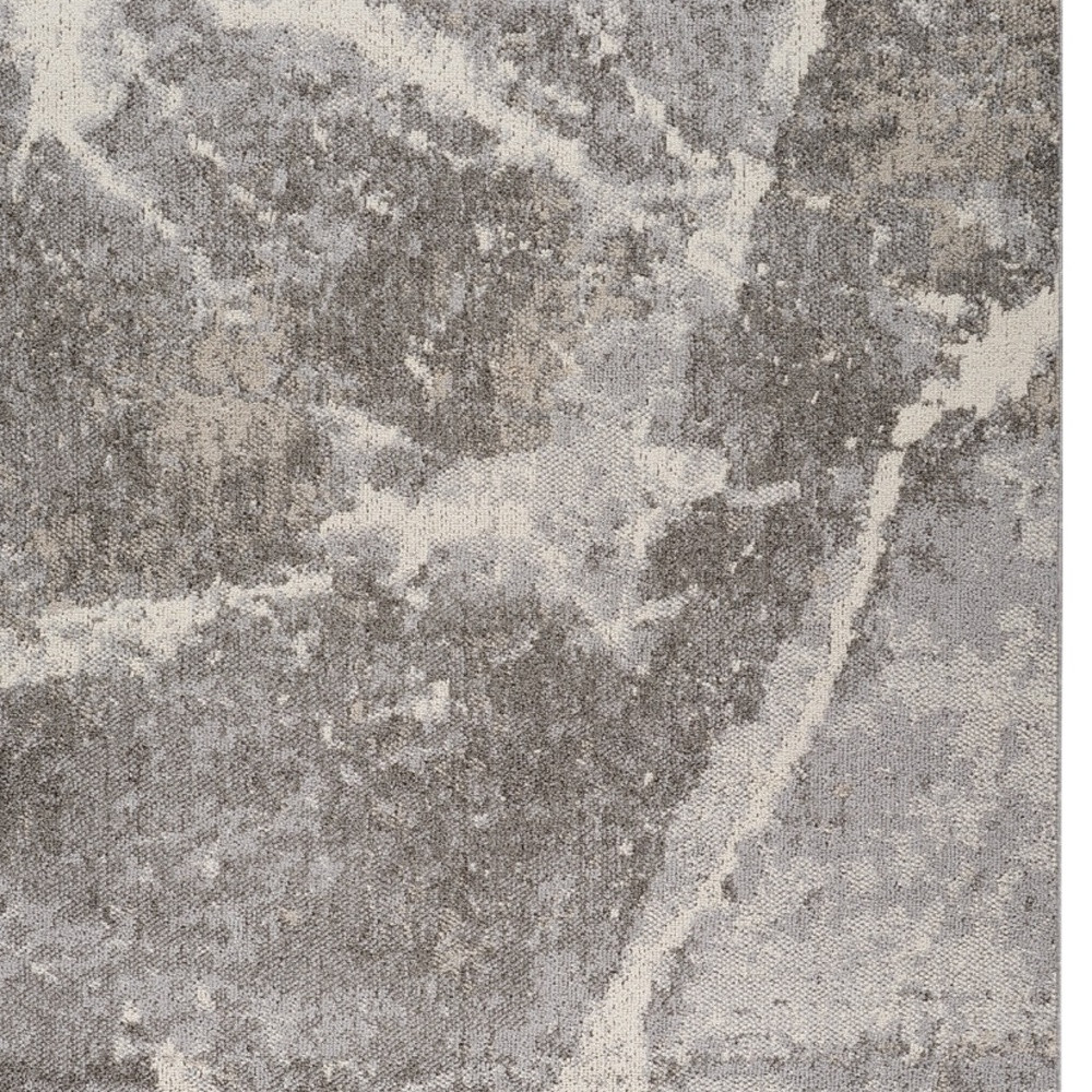 5" X 8" Gray and Ivory Abstract Area Rug