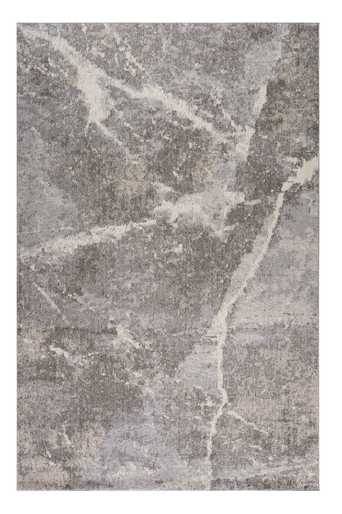 5" X 8" Gray and Ivory Abstract Area Rug