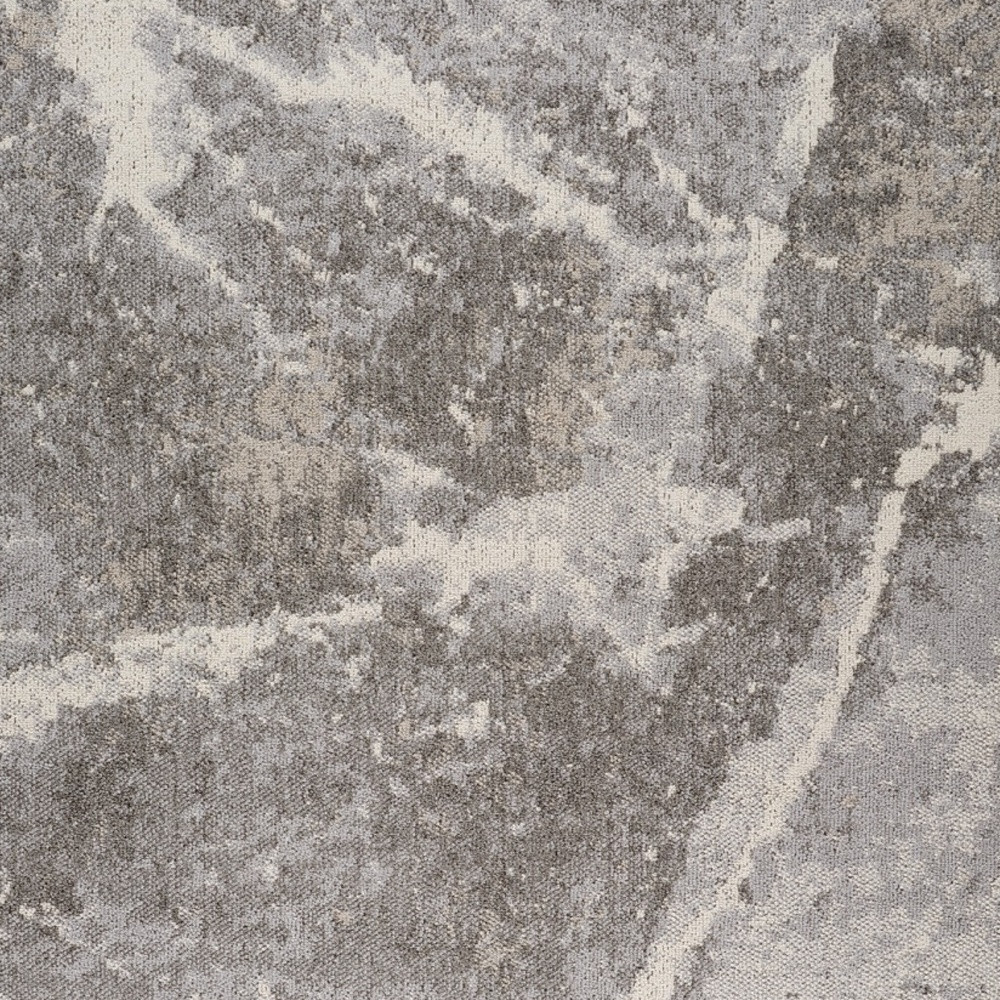 5" X 8" Gray and Ivory Abstract Area Rug