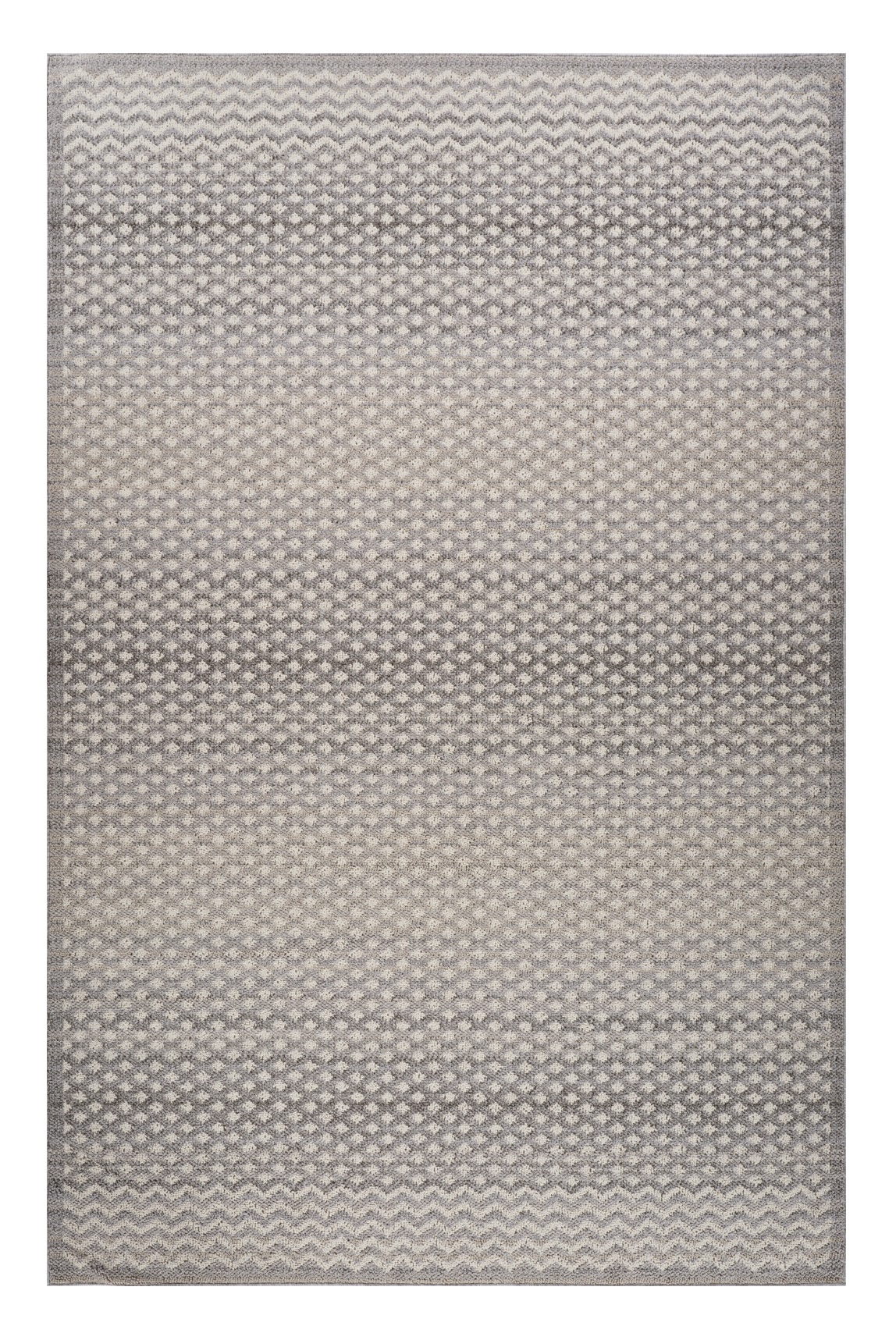 5" X 8" Gray and Beige Checkered Distressed Area Rug