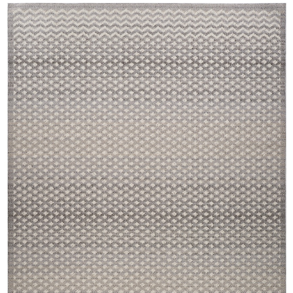 5" X 8" Gray and Beige Checkered Distressed Area Rug
