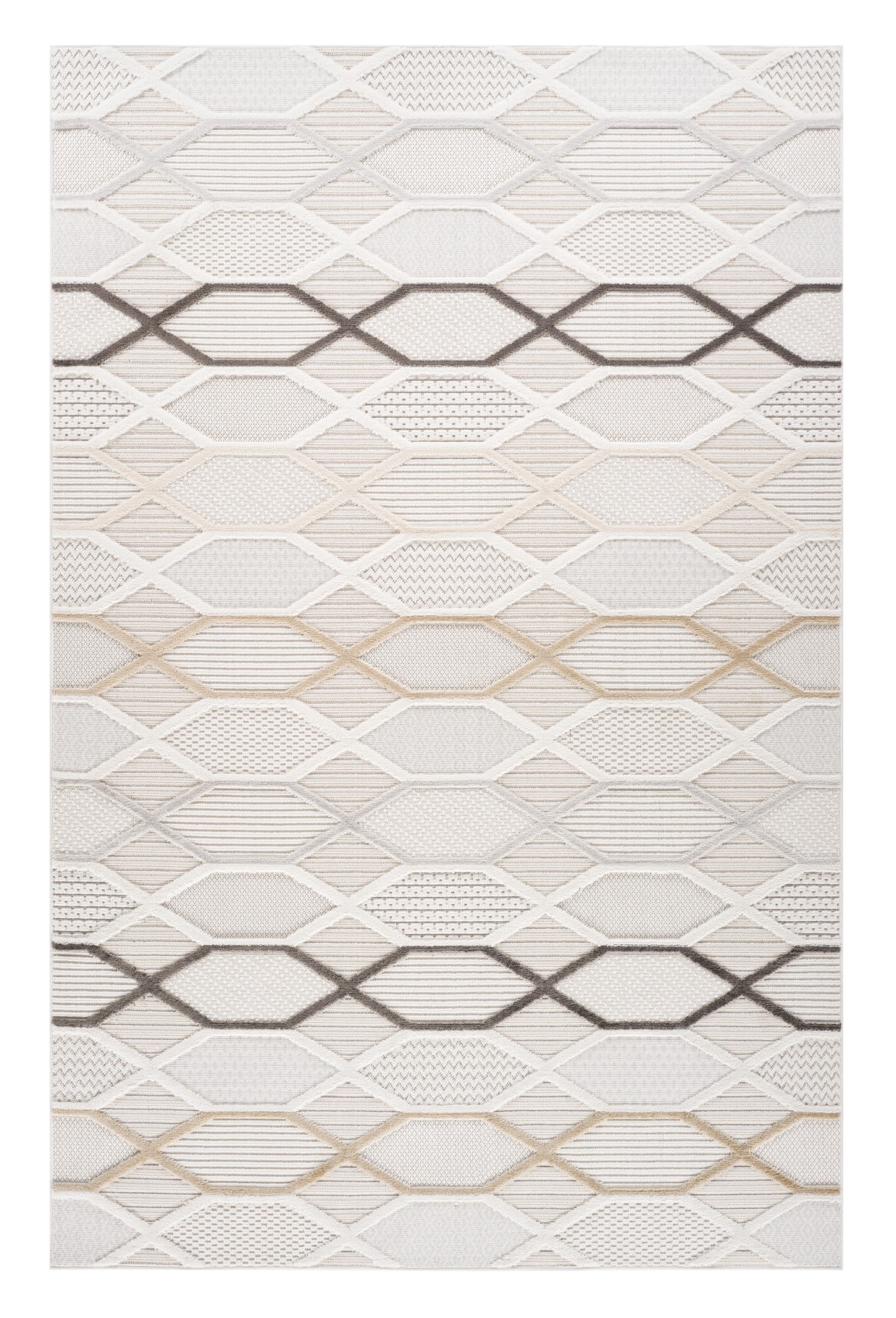 4" X 6" Cream and Beige Abstract Distressed Area Rug