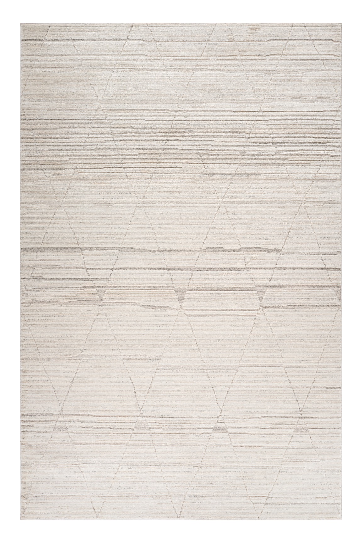 5" X 8" Cream and Beige Geometric Area Rug