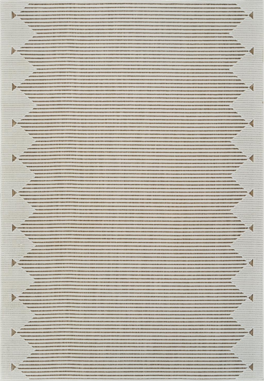5' X 7' Beige And Brown Geometric Distressed Indoor Outdoor Area Rug-558761-1