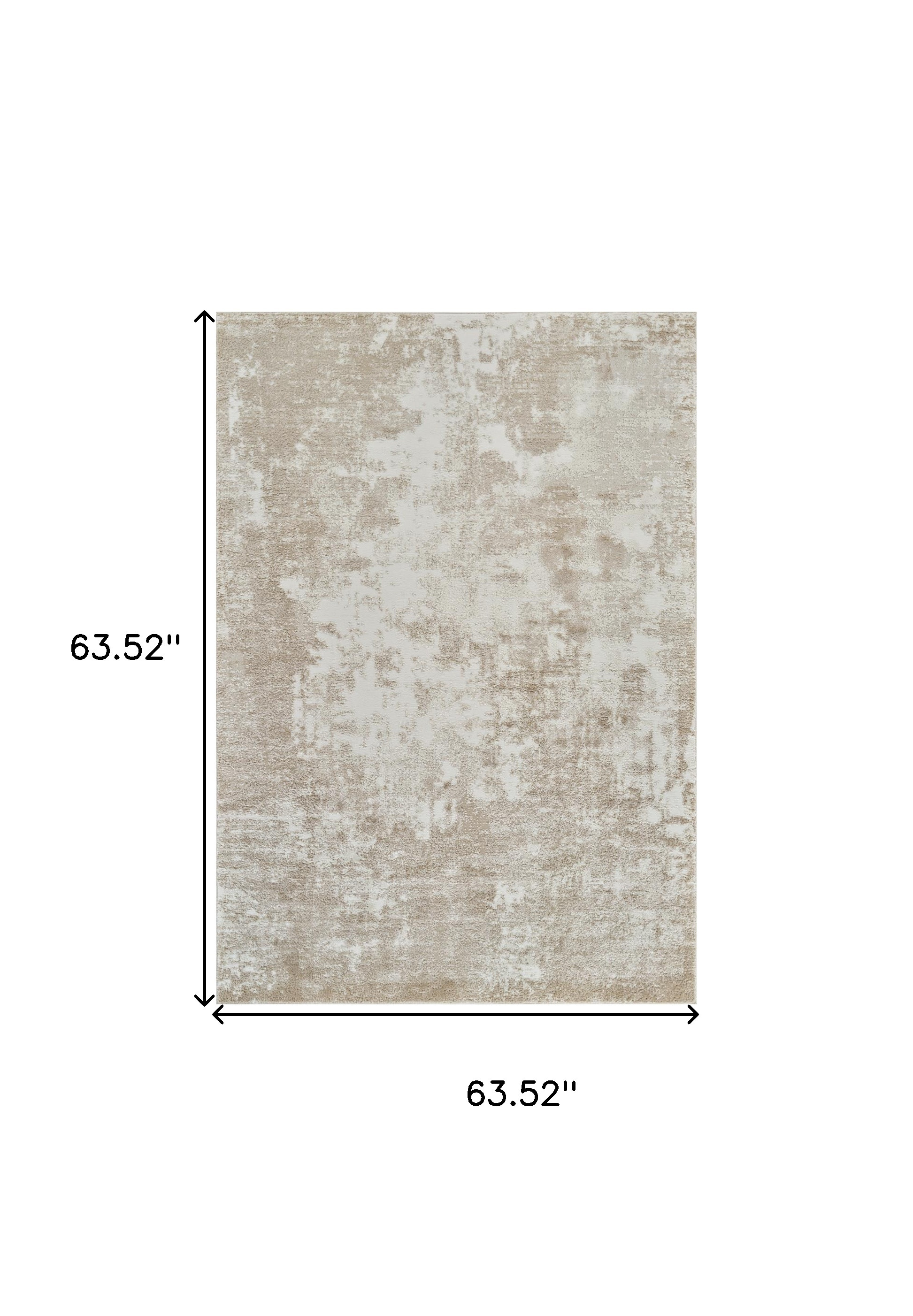 5" X 8" Cream and Beige Abstract Distressed Area Rug