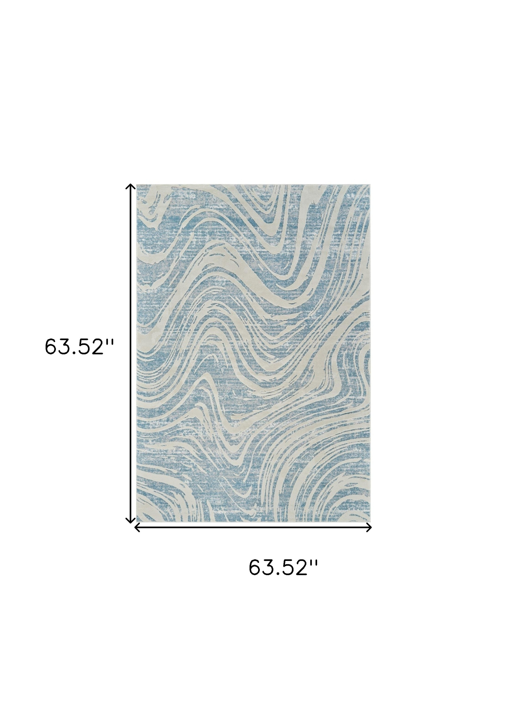 5" X 8" Blue and Beige Abstract Distressed Area Rug