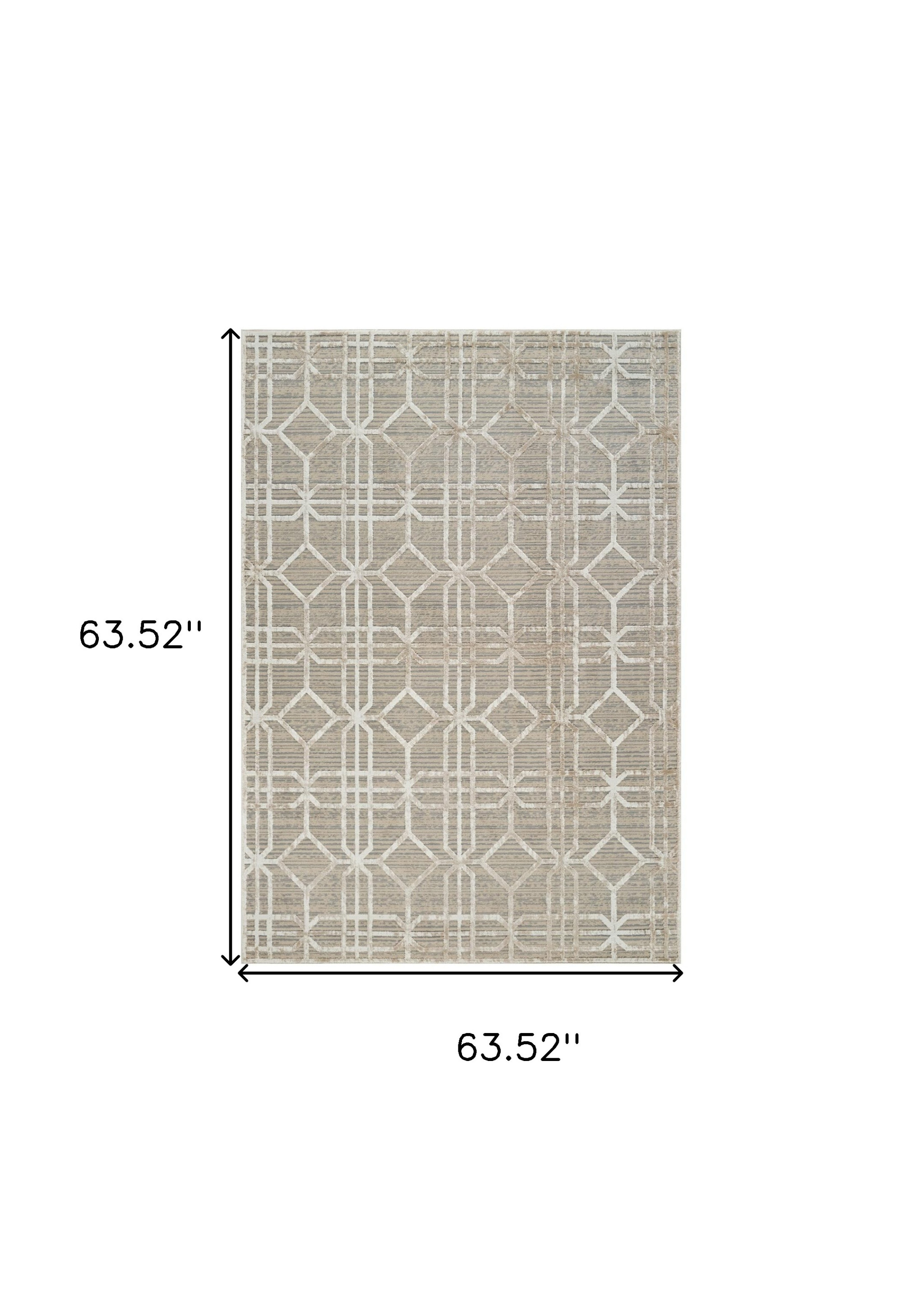 5" X 8" Beige and Brown Abstract Distressed Area Rug