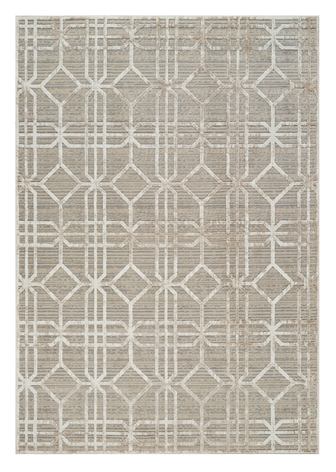 5" X 8" Beige and Brown Abstract Distressed Area Rug