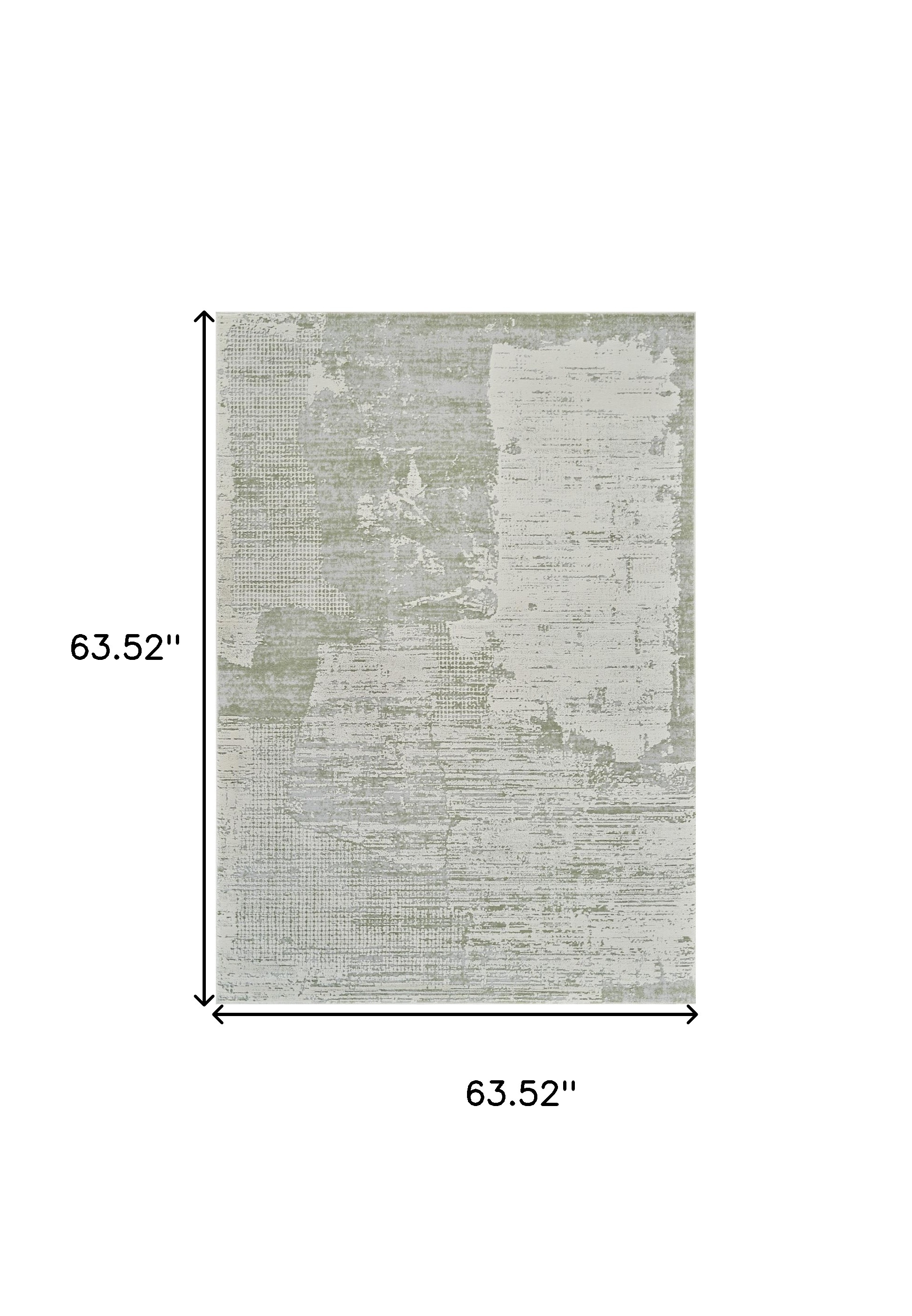 5" X 8" Beige and Green Abstract Distressed Area Rug