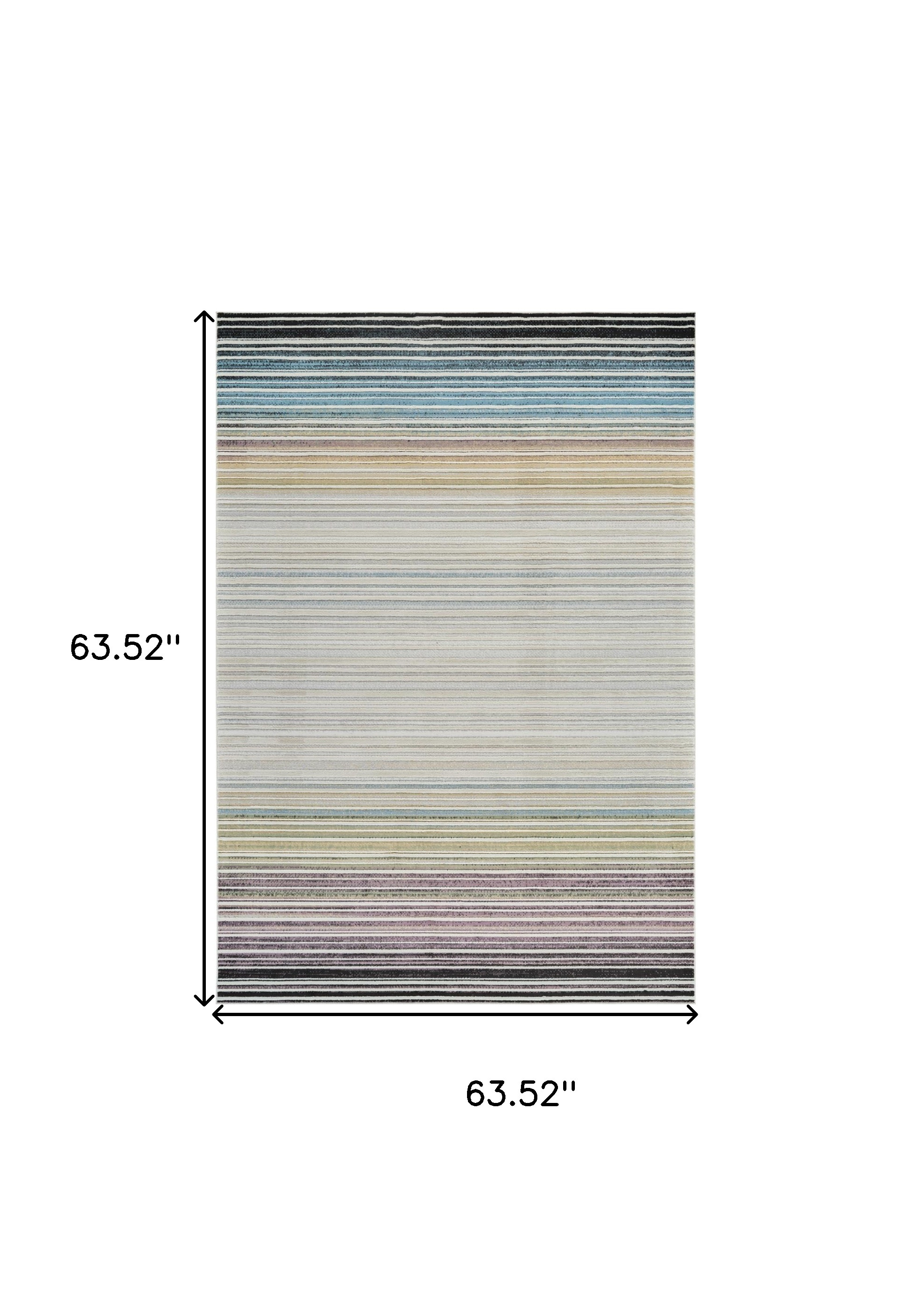 5" X 8" Beige and Blue Abstract Distressed Area Rug