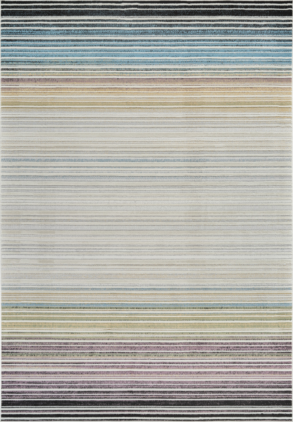 7" X 10" Beige and Blue Abstract Distressed Area Rug