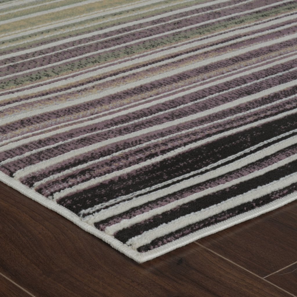 7" X 10" Beige and Blue Abstract Distressed Area Rug
