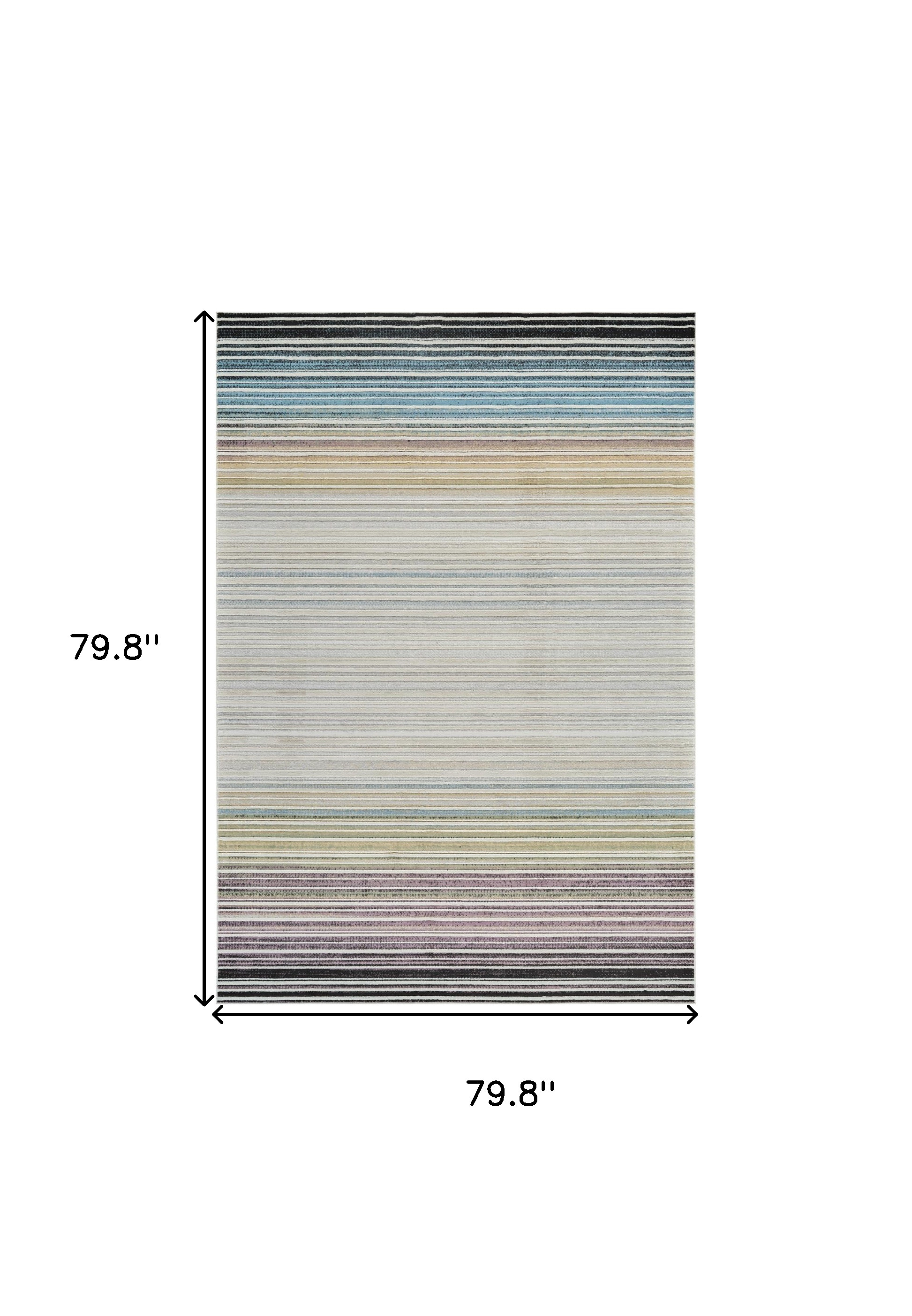 7" X 10" Beige and Blue Abstract Distressed Area Rug
