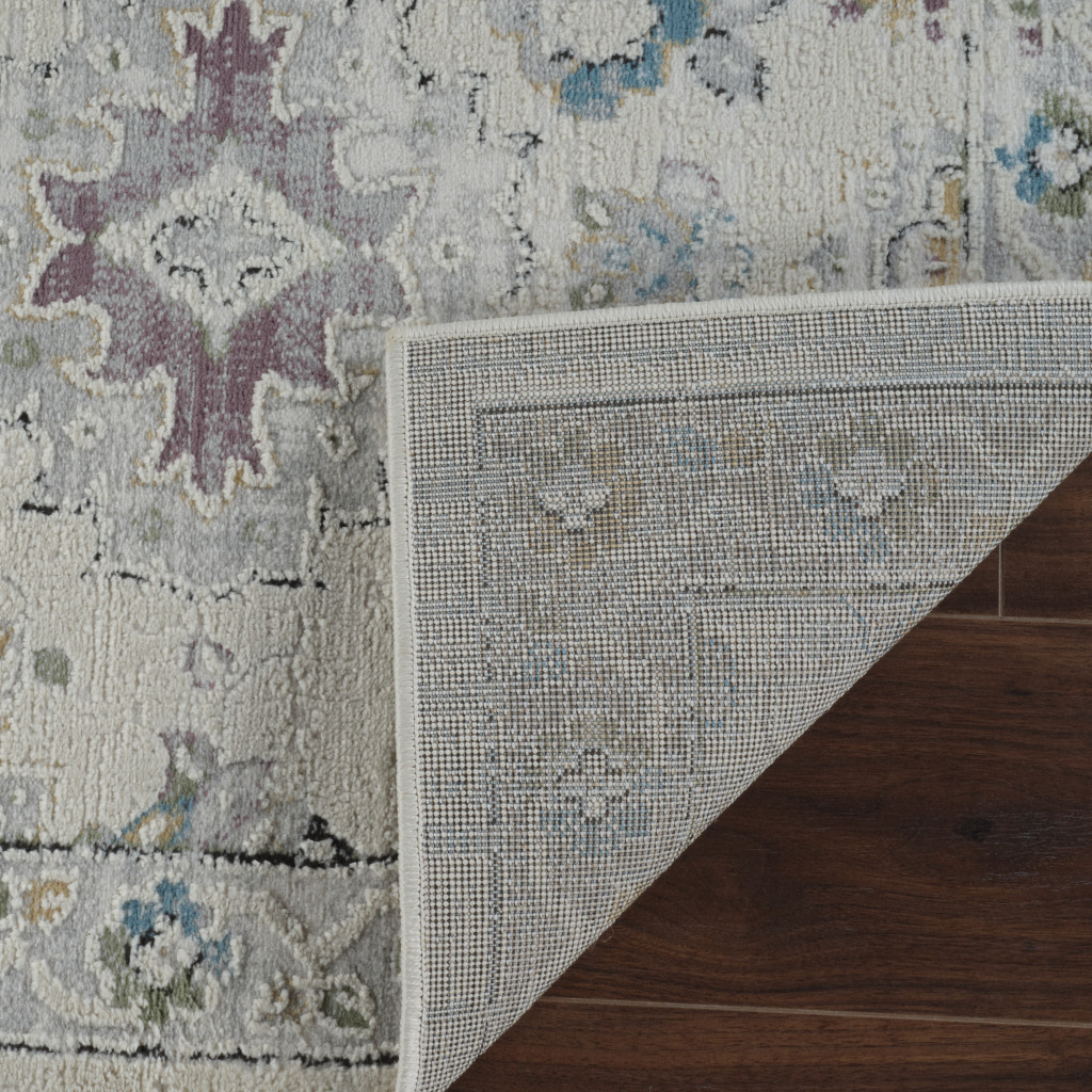5" X 8" Cream and Beige Abstract Distressed Area Rug