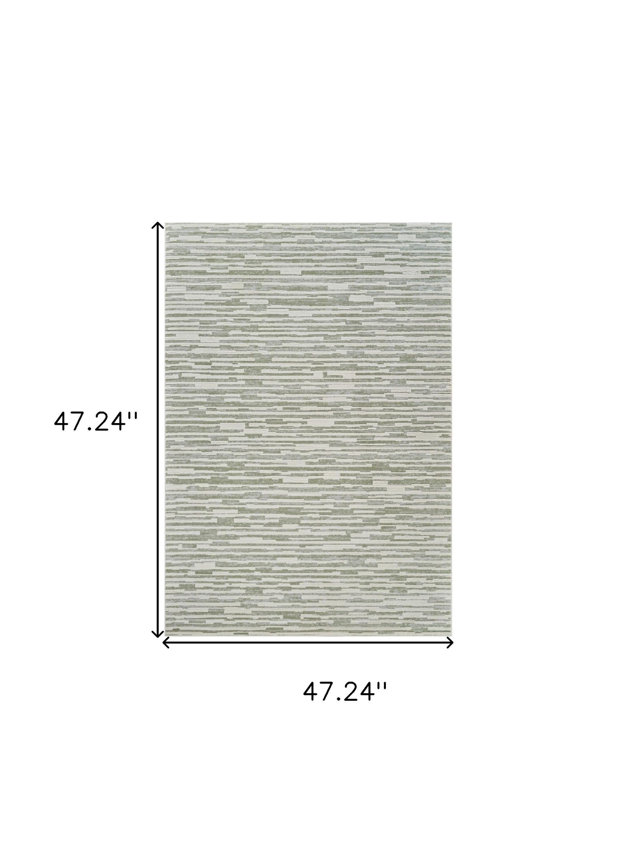 4" X 6" Beige and Green Abstract Distressed Area Rug