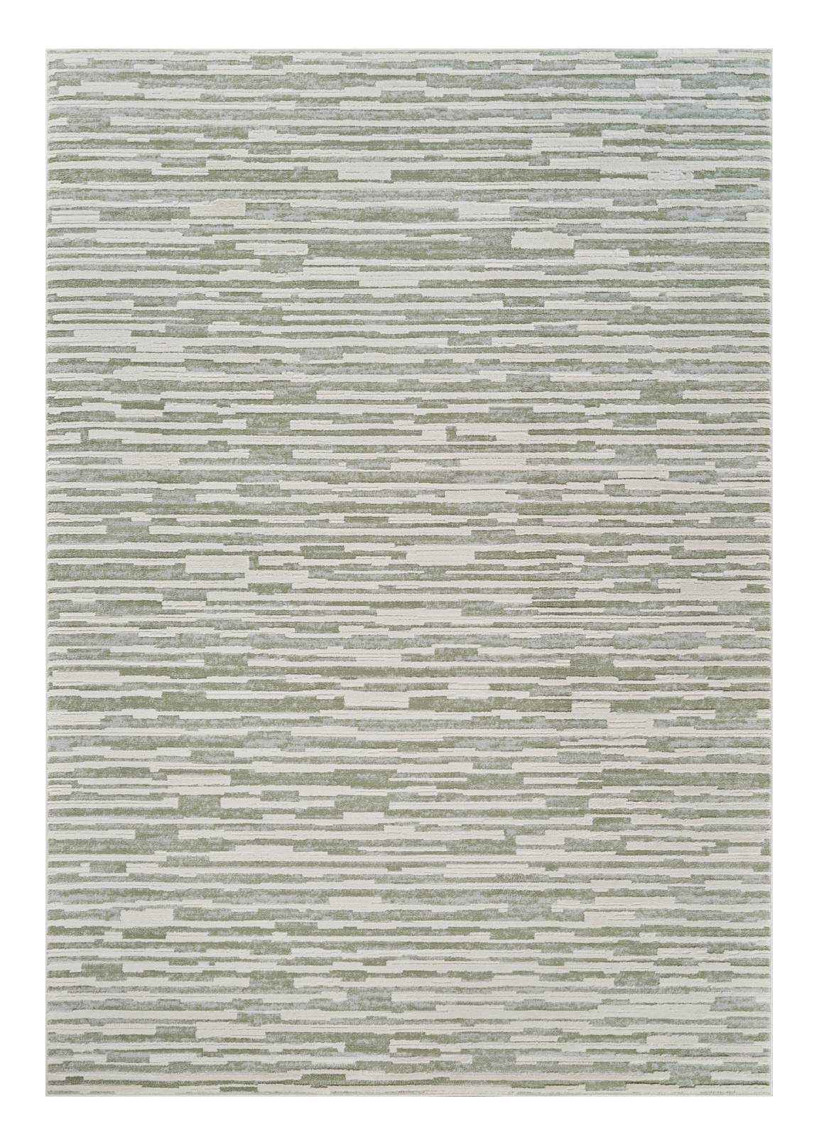 4" X 6" Beige and Green Abstract Distressed Area Rug
