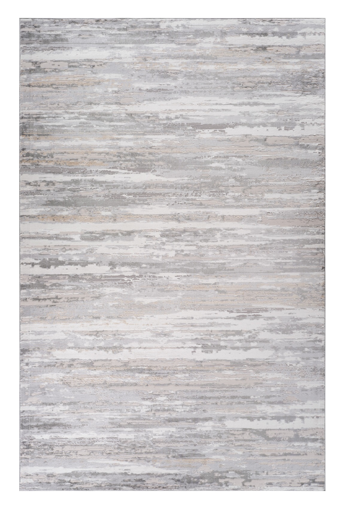 5" X 8" Beige and Gray Abstract Worn Faded Area Rug