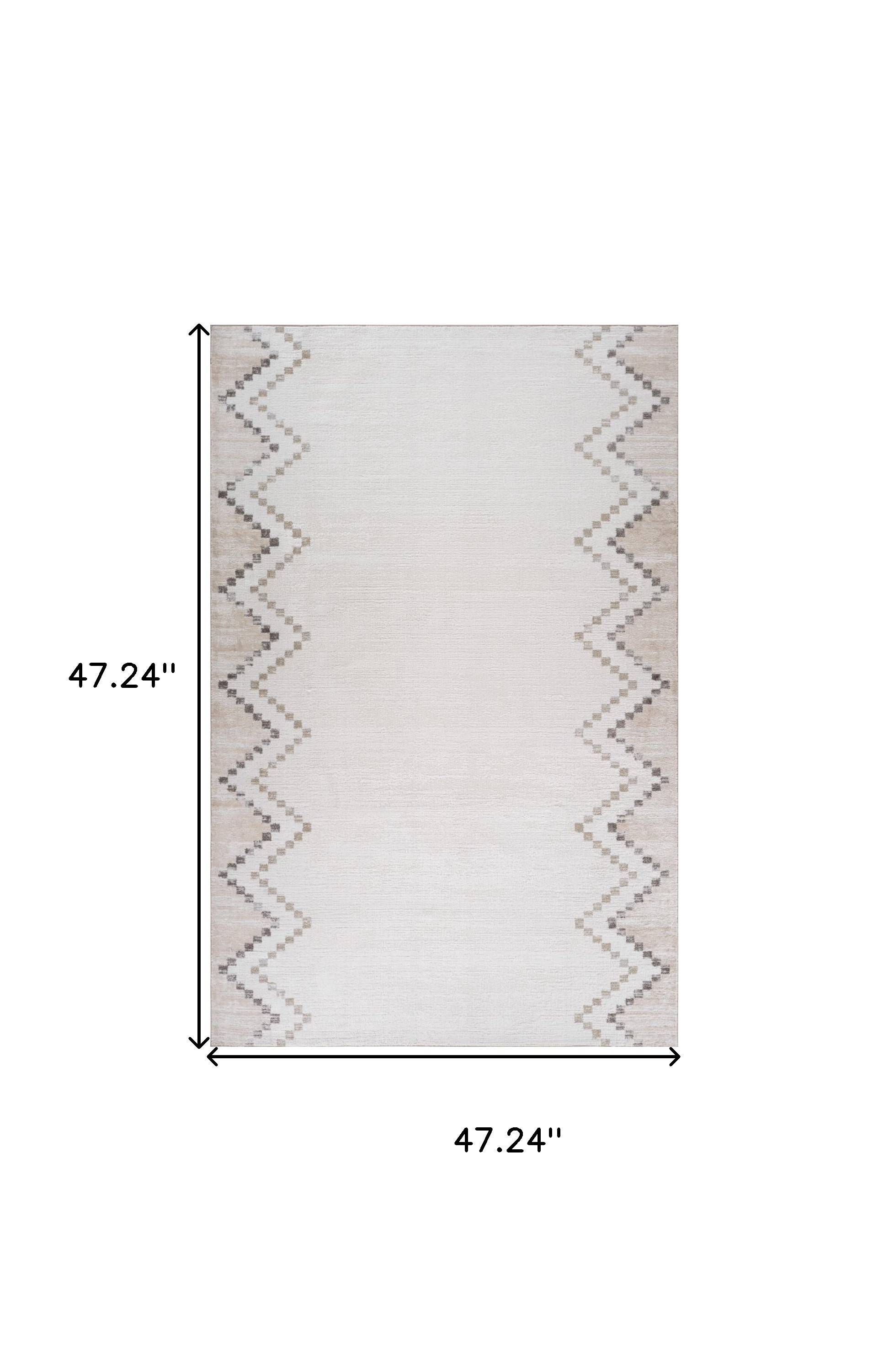 4" X 6" Beige and Brown Abstract Distressed Area Rug