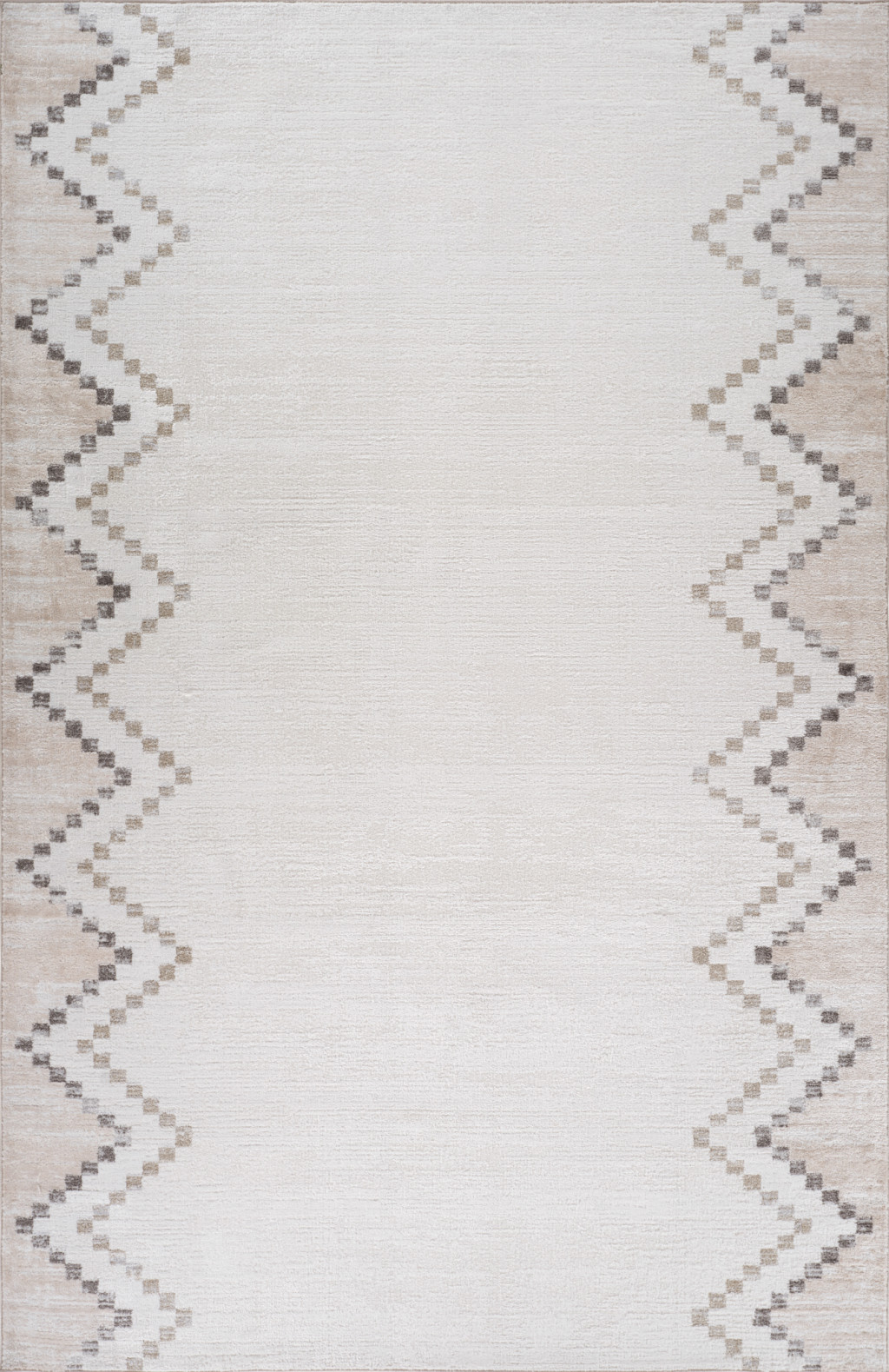 5" X 8" Beige and Brown Abstract Distressed Area Rug