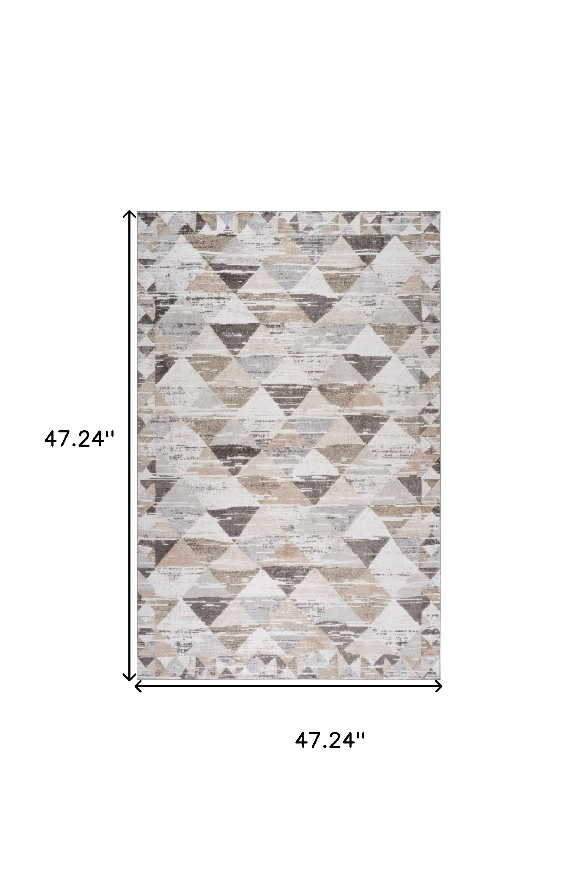 4" X 6" Beige and Brown Abstract Distressed Area Rug