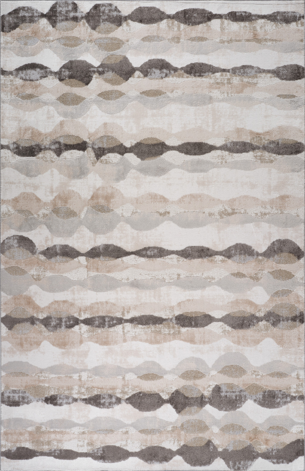 5" X 8" Beige and Brown Abstract Distressed Area Rug