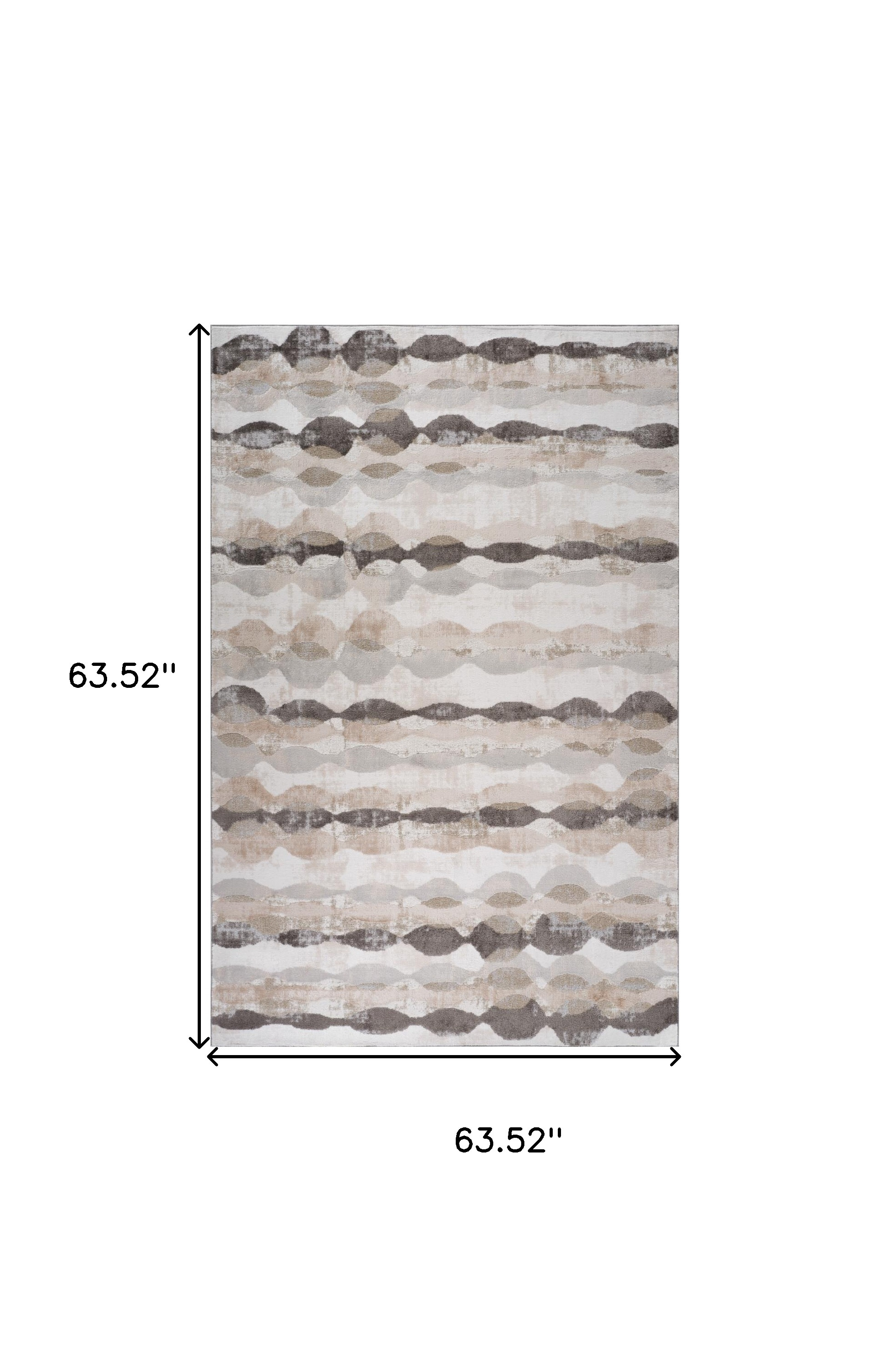 5" X 8" Beige and Brown Abstract Distressed Area Rug