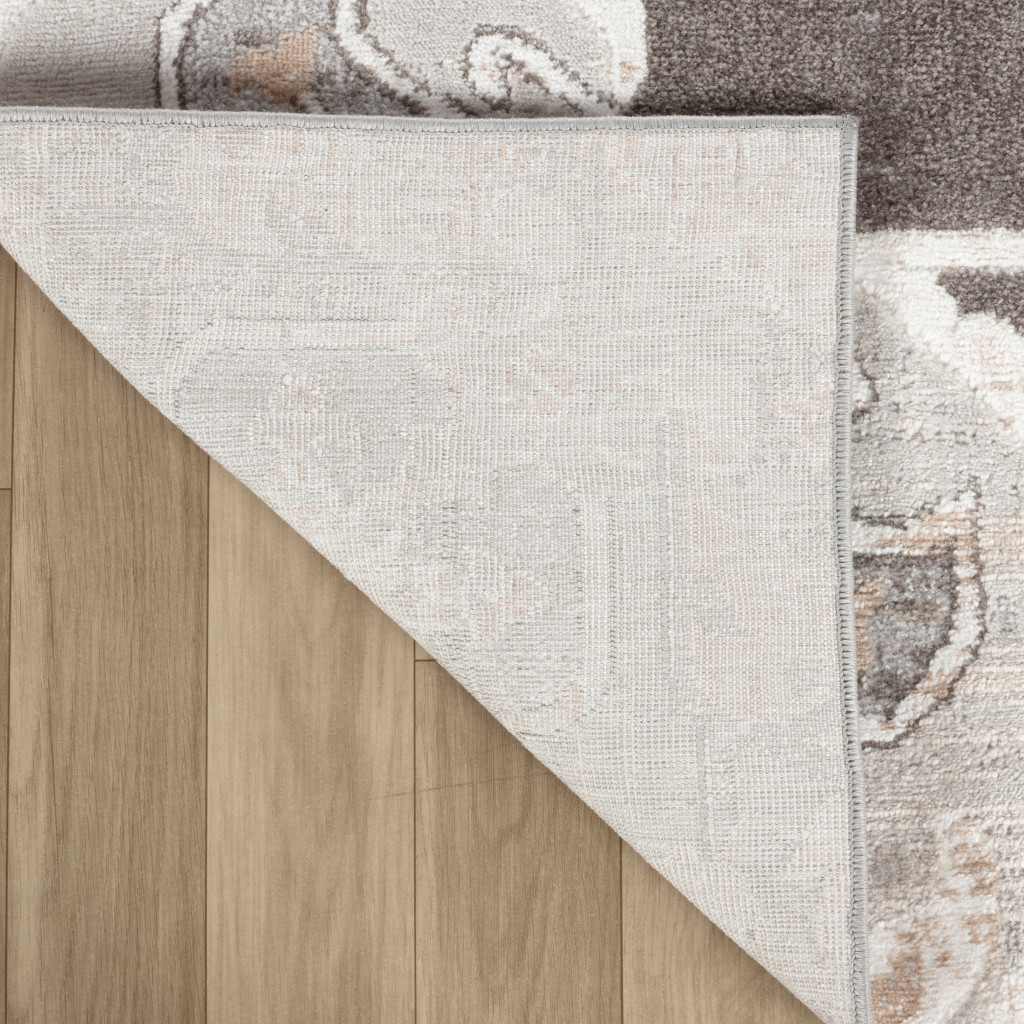 4" X 6" Gray and Brown Southwestern Distressed Area Rug