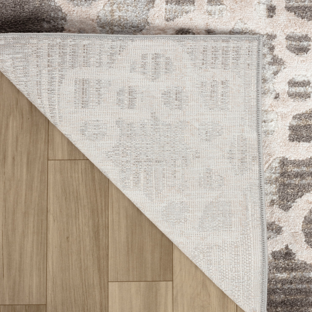 4" X 6" Brown and Beige Abstract Distressed Area Rug
