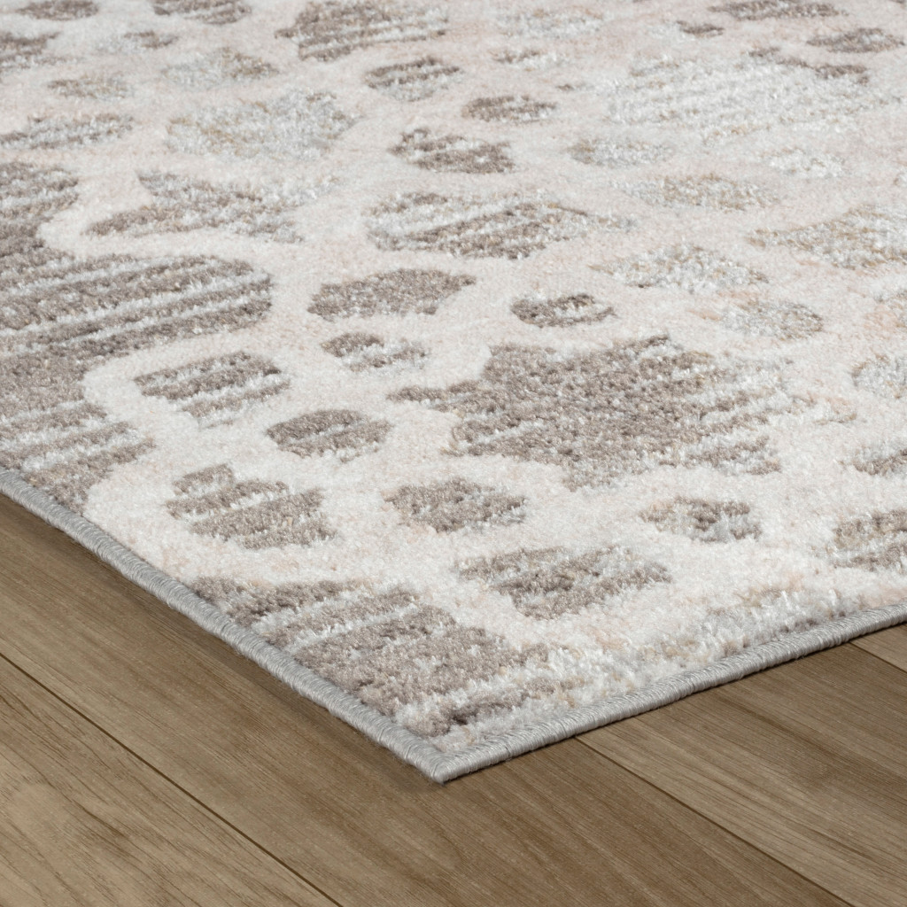 5" X 8" Brown and Beige Abstract Distressed Area Rug