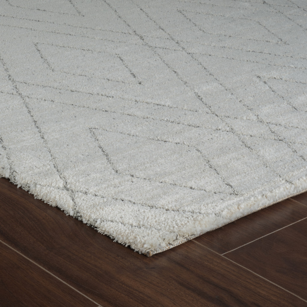 5" X 8" Beige and Gray Abstract Non Skid Area Rug