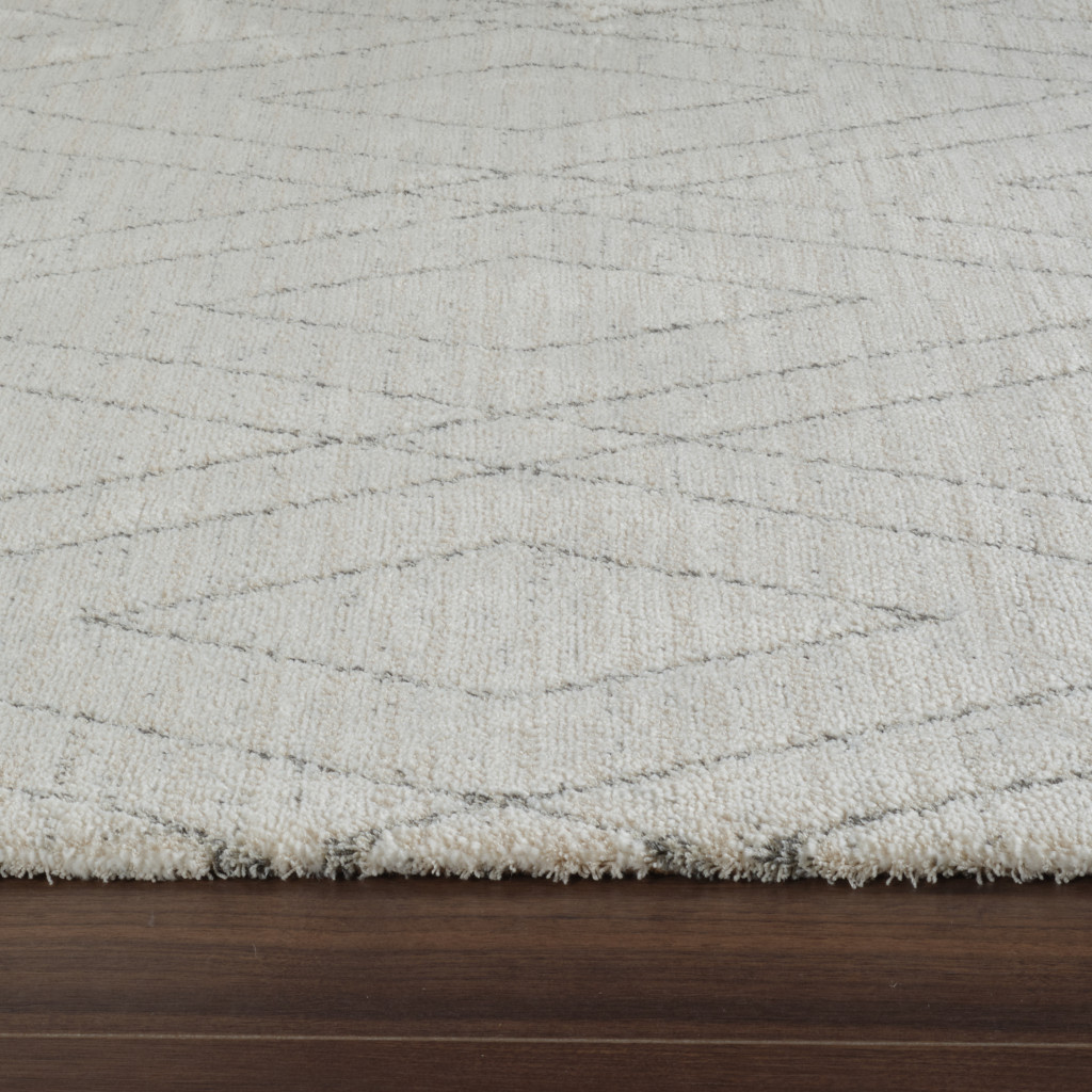 5" X 8" Beige and Gray Abstract Non Skid Area Rug