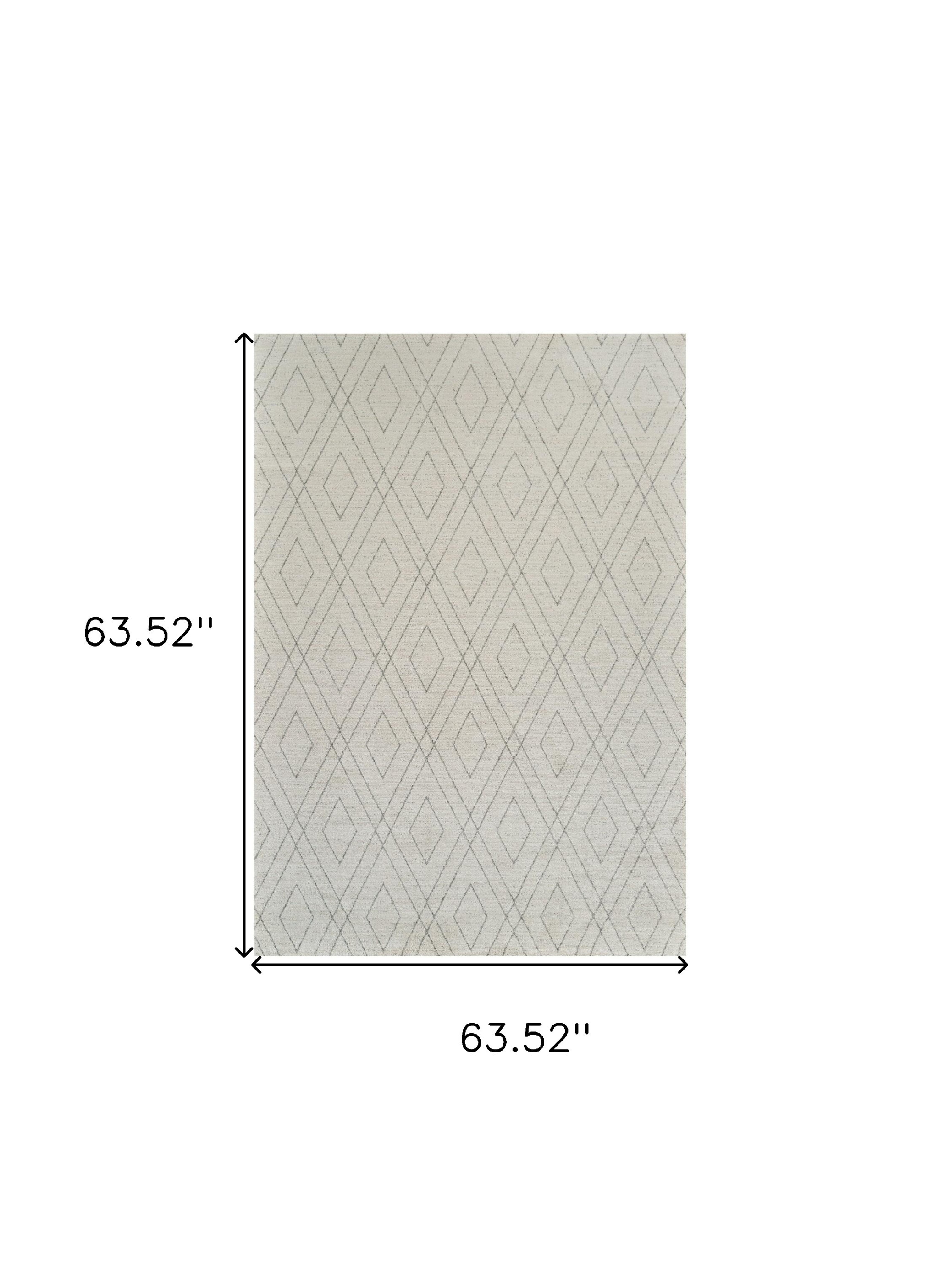 5" X 8" Beige and Gray Abstract Non Skid Area Rug