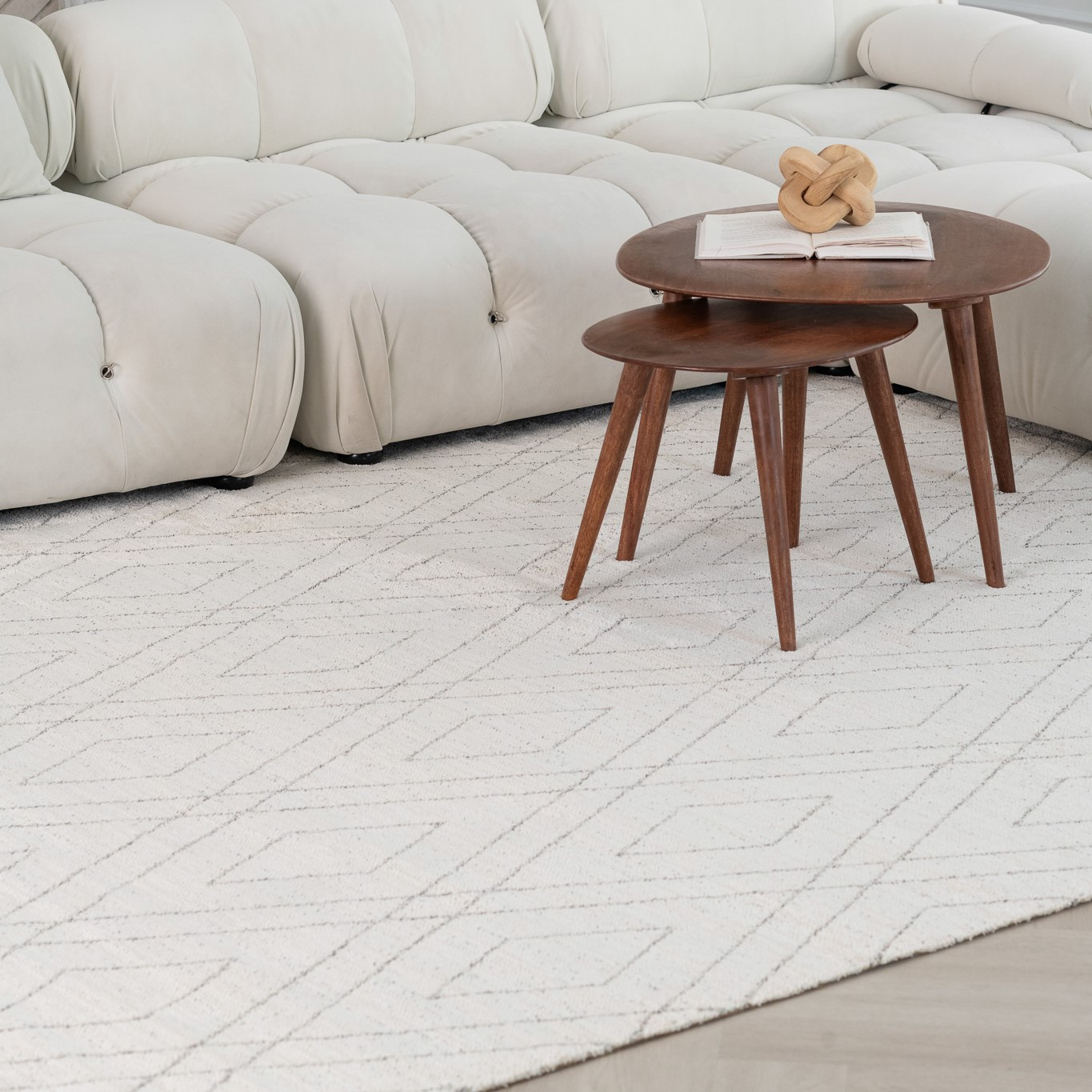 5" X 8" Beige and Gray Abstract Non Skid Area Rug