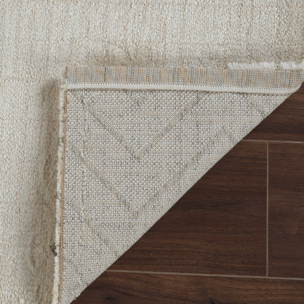 5" X 8" Cream and Beige Abstract Distressed Area Rug