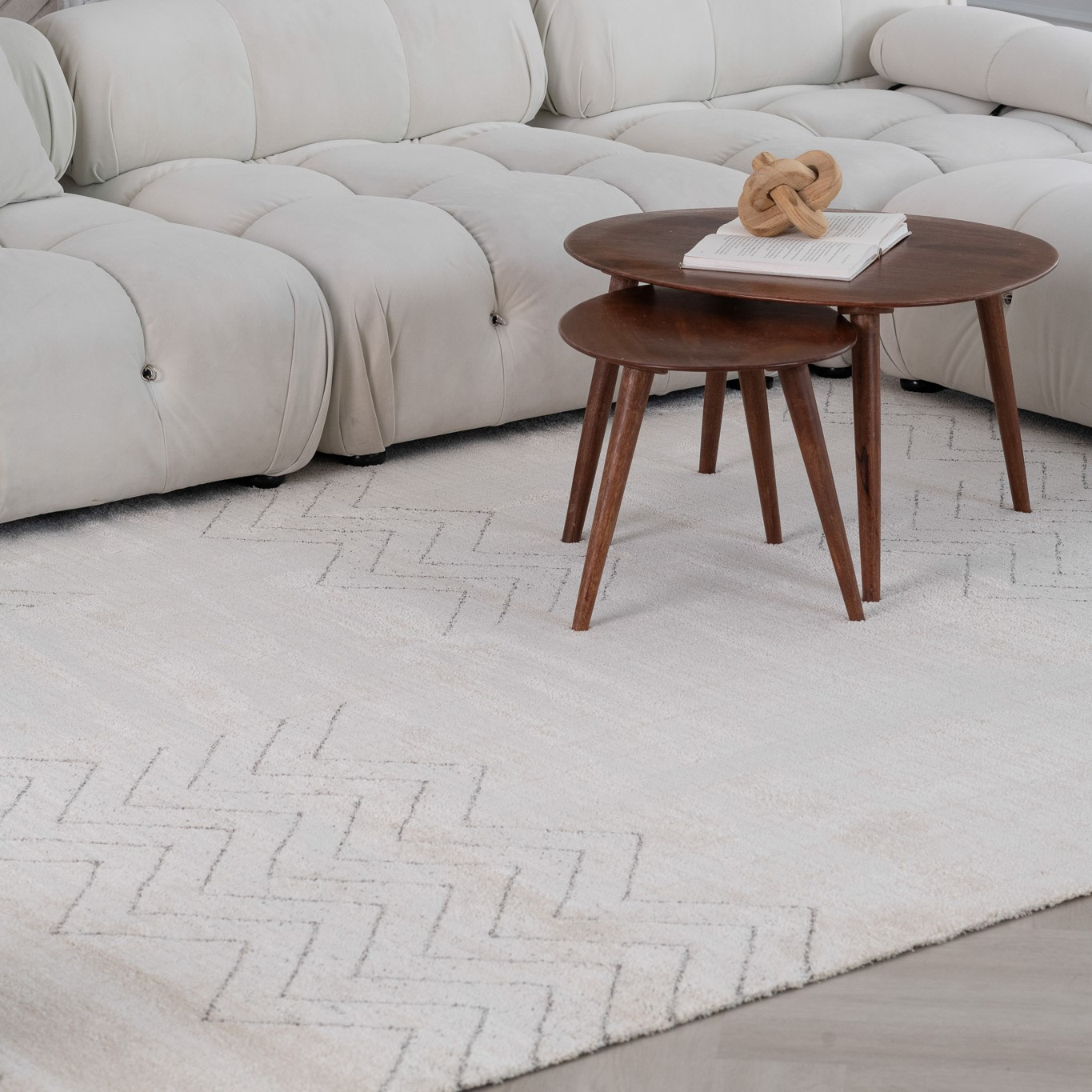 5" X 8" Cream and Beige Abstract Distressed Area Rug