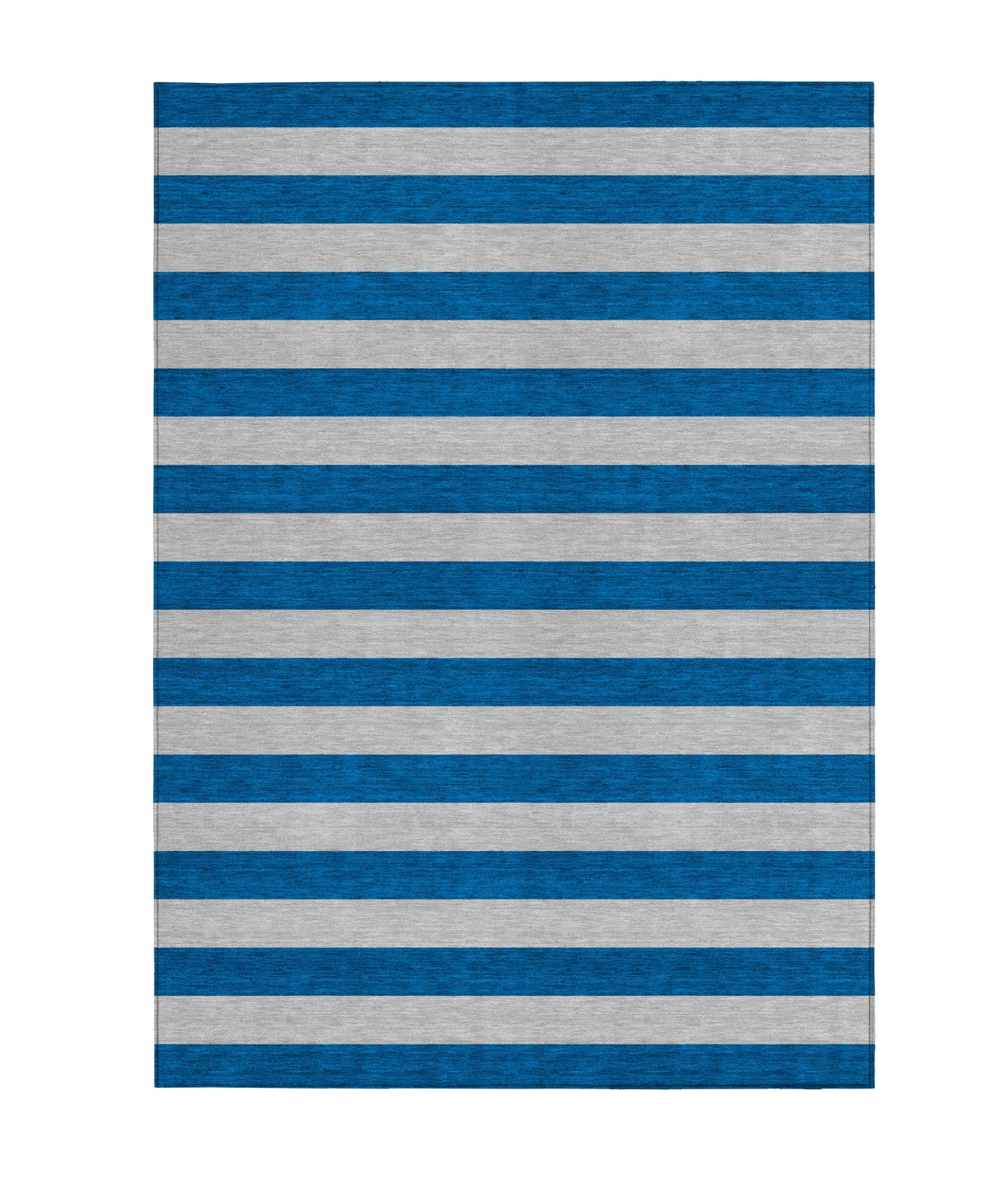 3' X 5' Blue and Ivory Striped Washable Indoor Outdoor Area Rug-561044-1