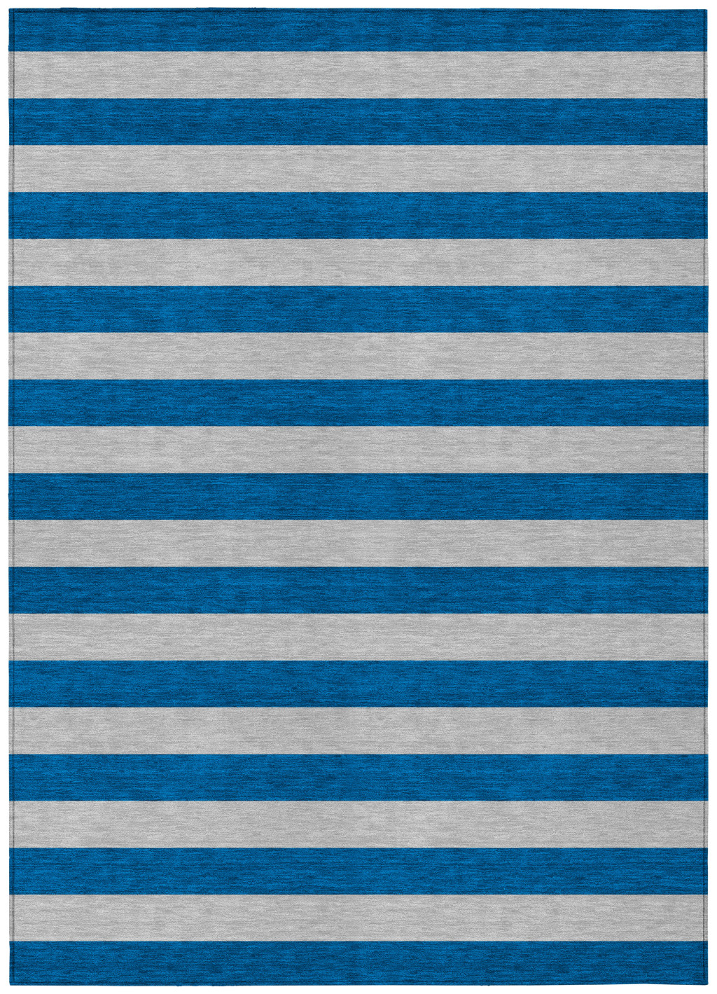 5' X 8' Blue and Ivory Striped Washable Indoor Outdoor Area Rug-561045-1
