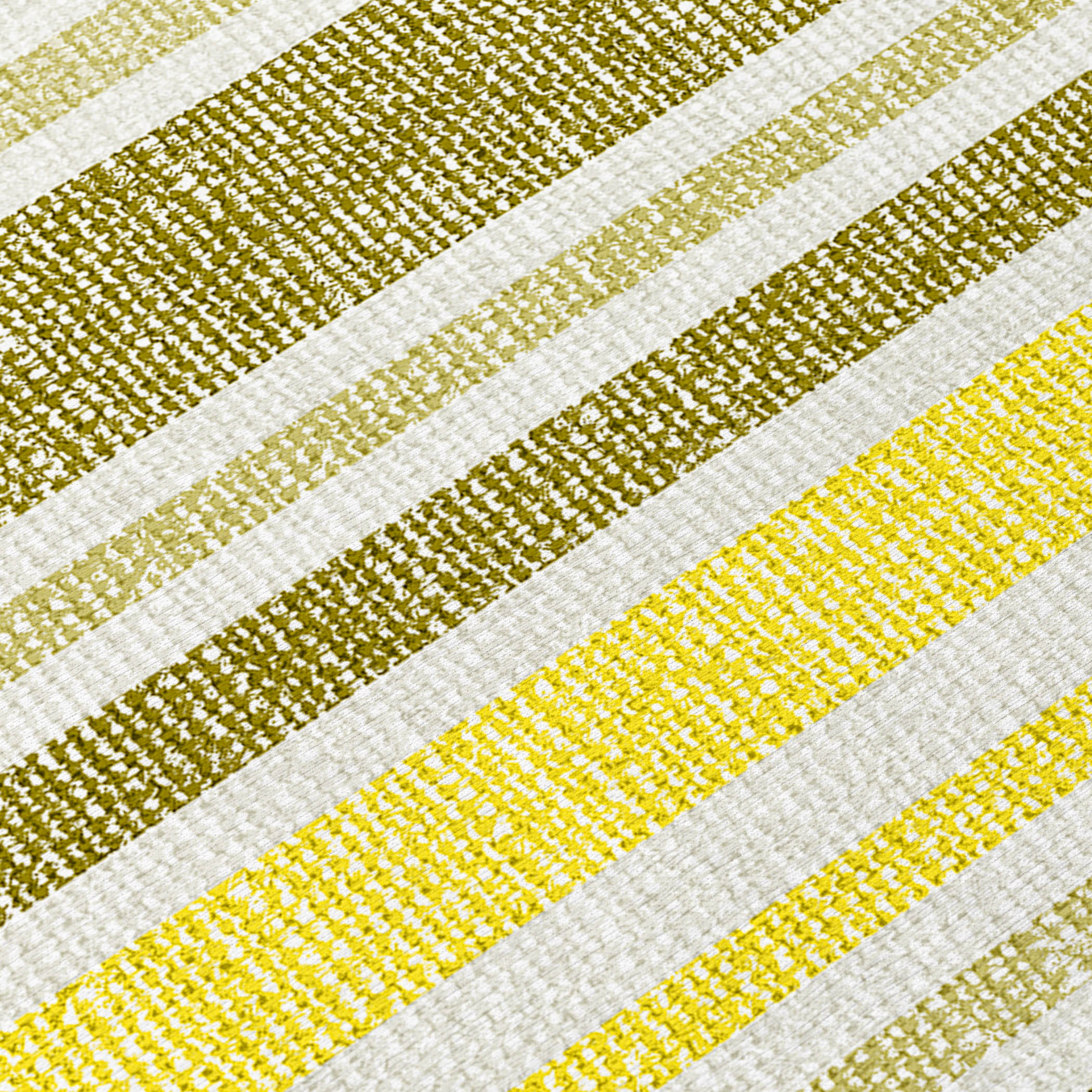 3' X 4' Khaki Yellow and Gray Striped Washable Non Skid Indoor Outdoor