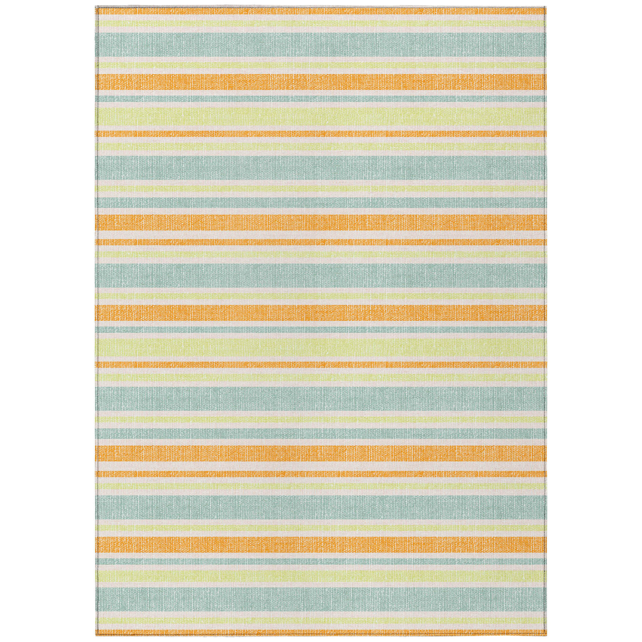 3' X 5' Orange Striped Washable Non Skid Indoor Outdoor Area Rug-561224-1