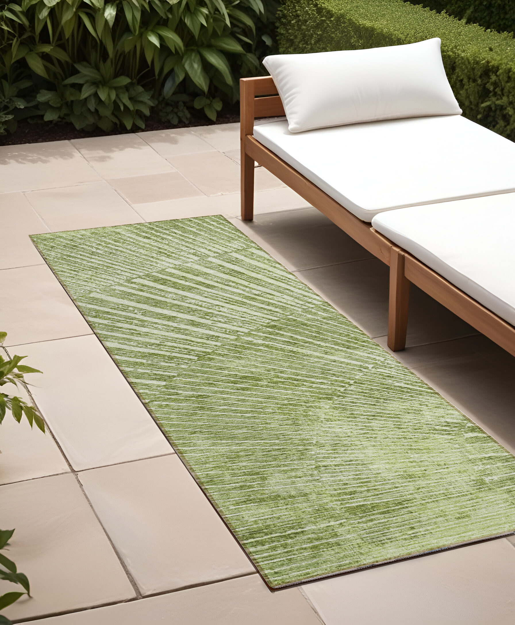8' Runner Sage Abstract Washable Non Skid Indoor Outdoor Runner Rug-561985-1