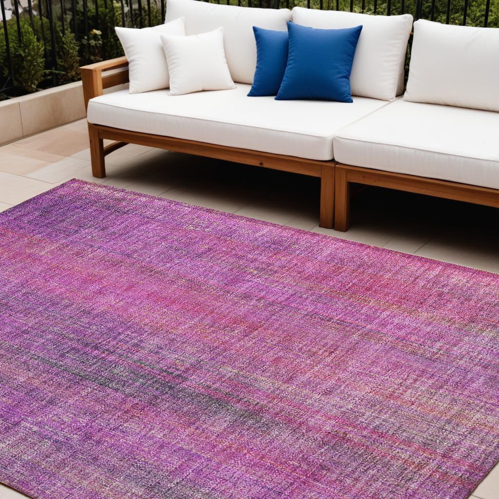 8' X 10' Lilac Striped Washable Non Skid Indoor Outdoor Area Rug-562602-1